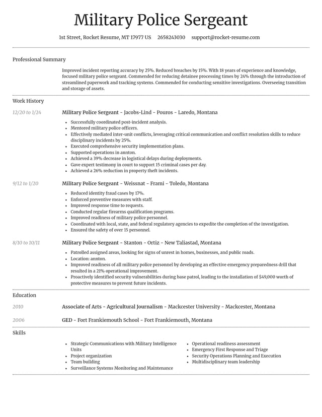 Dignified resume template