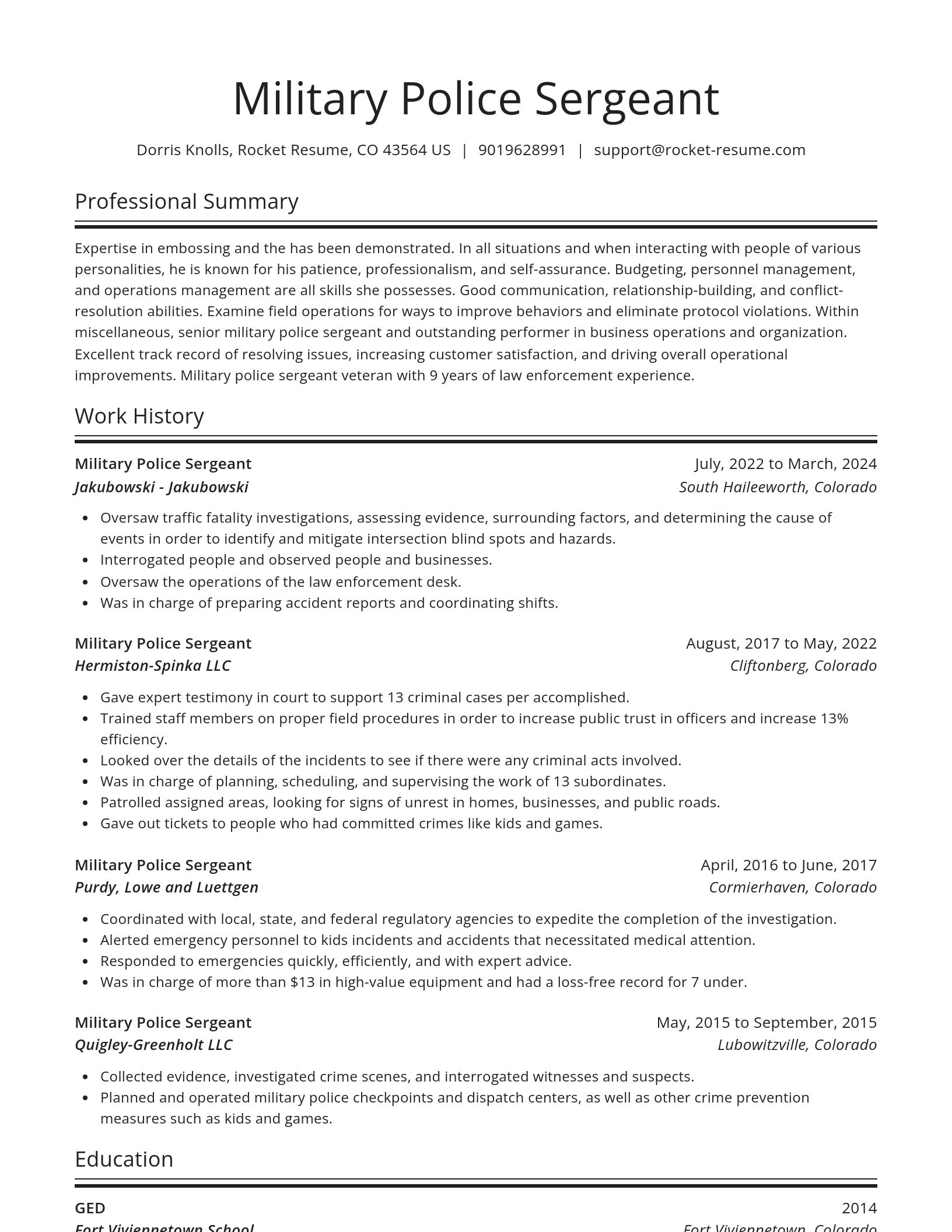 Spotlight resume template