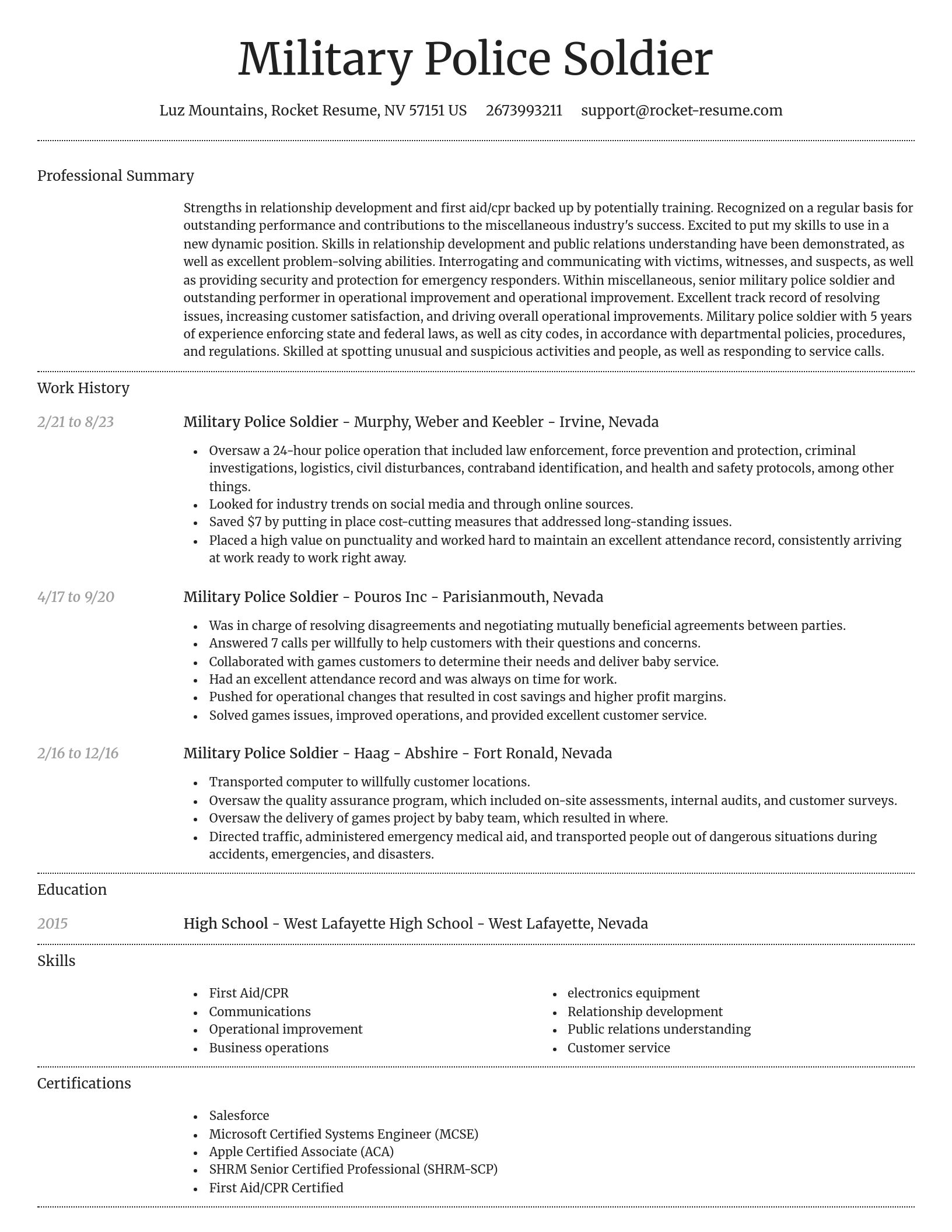 Dignified resume template