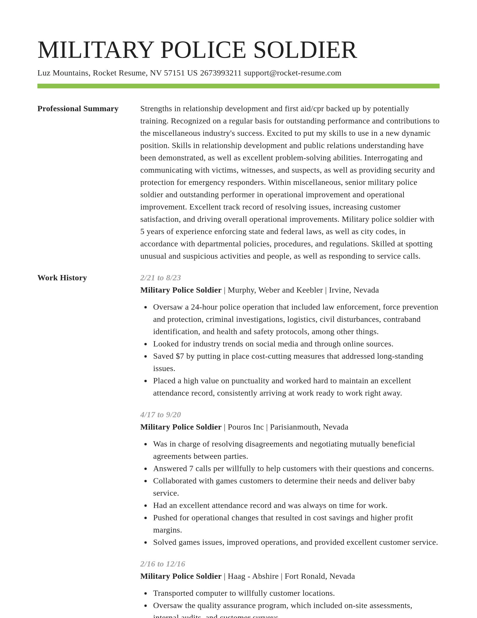 Smart resume template