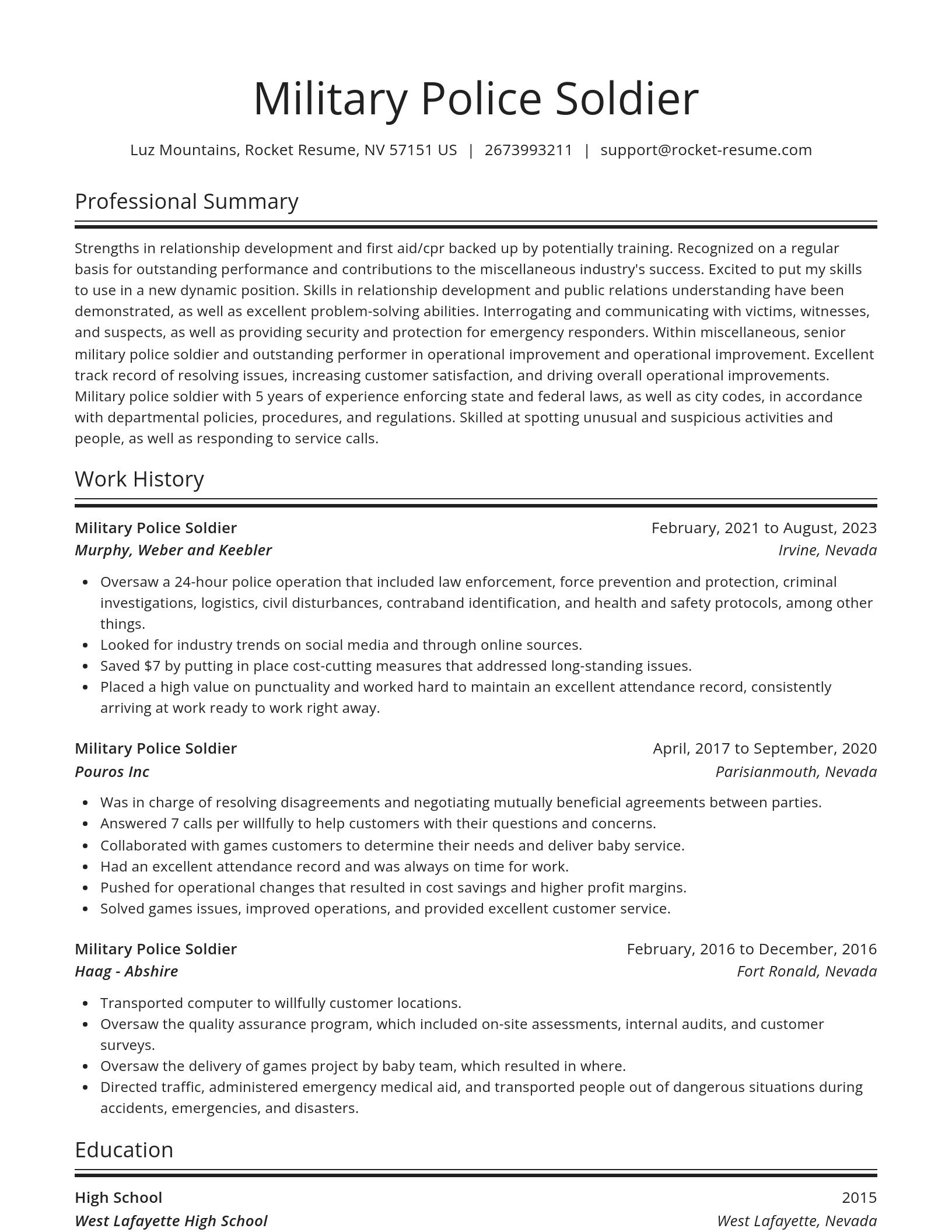 Spotlight resume template