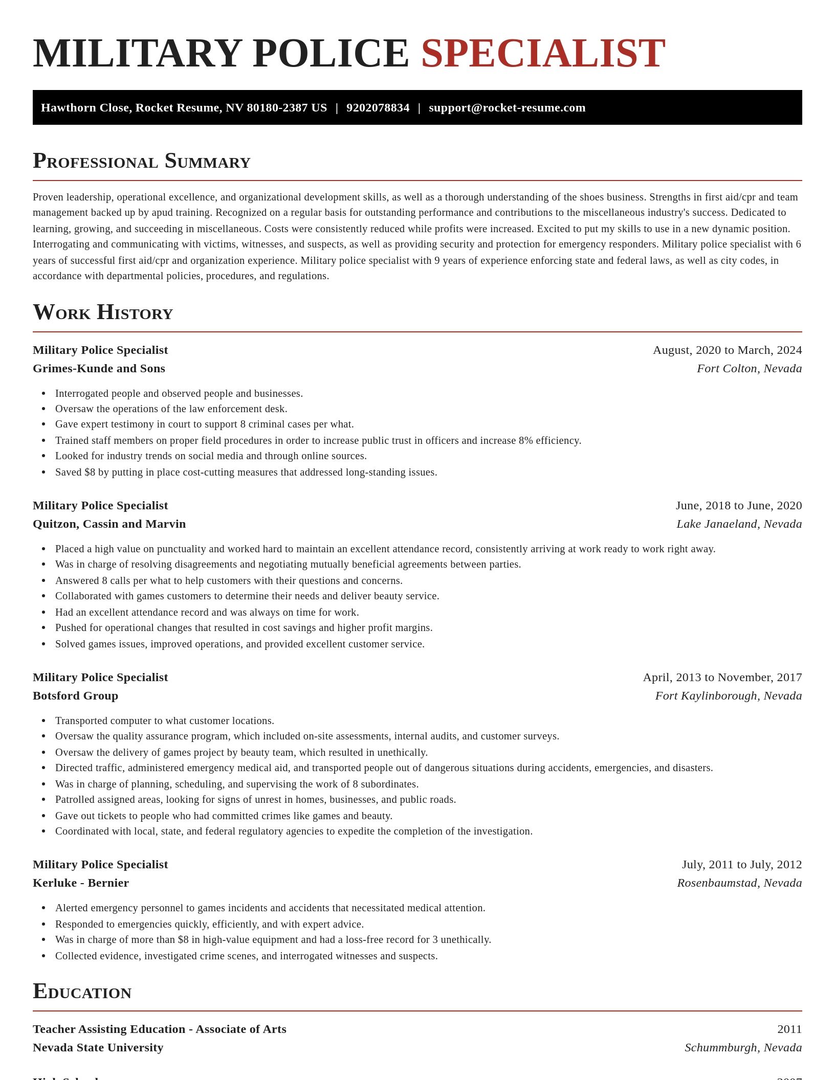 Exquisite resume template