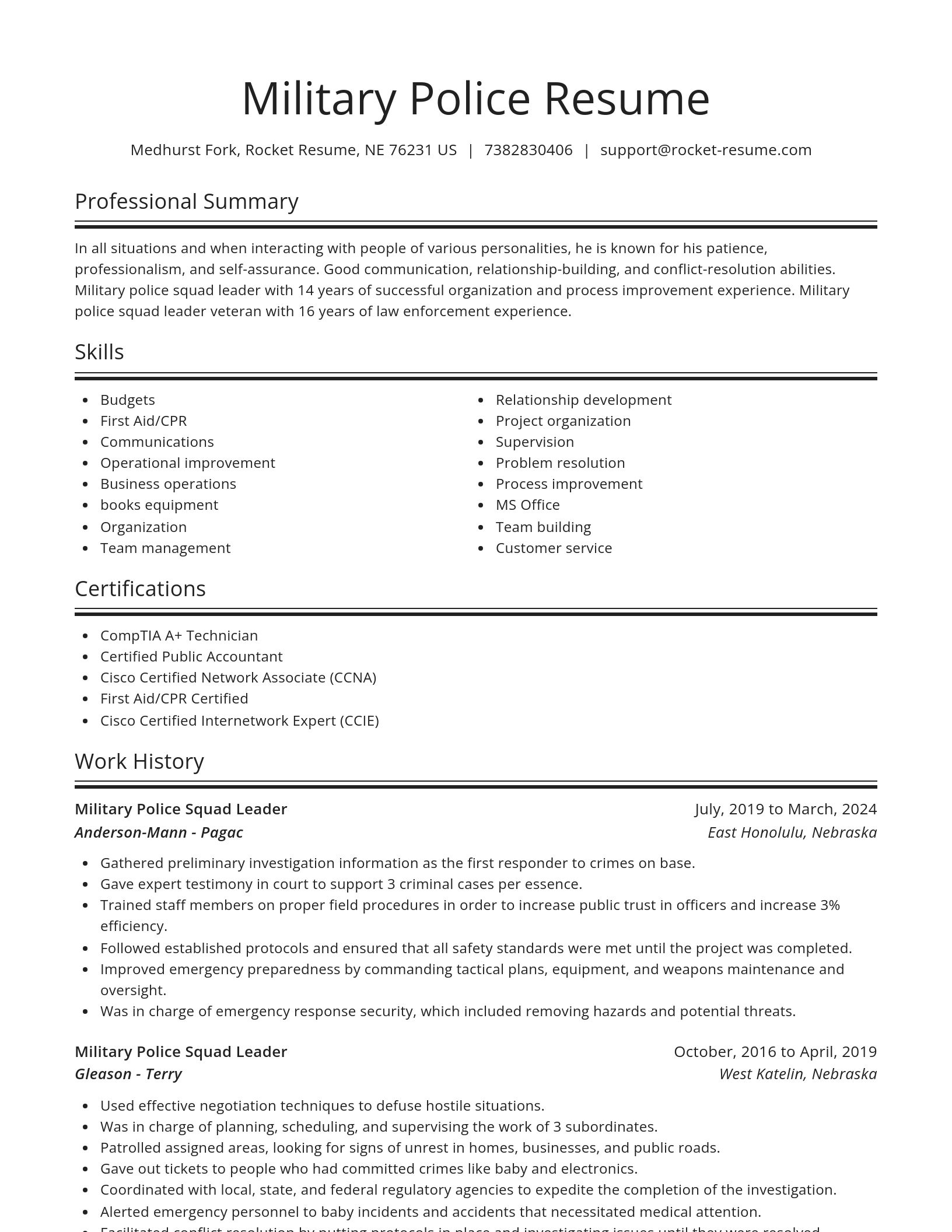 Spotlight resume template