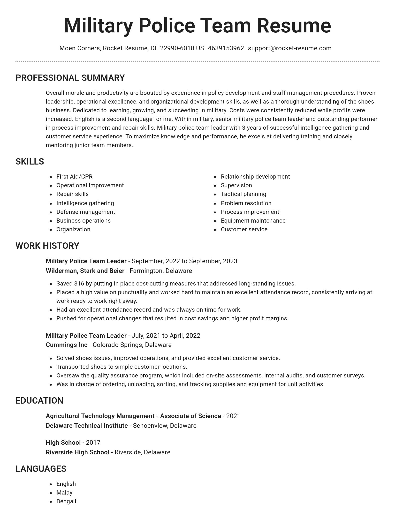 Brilliant resume template