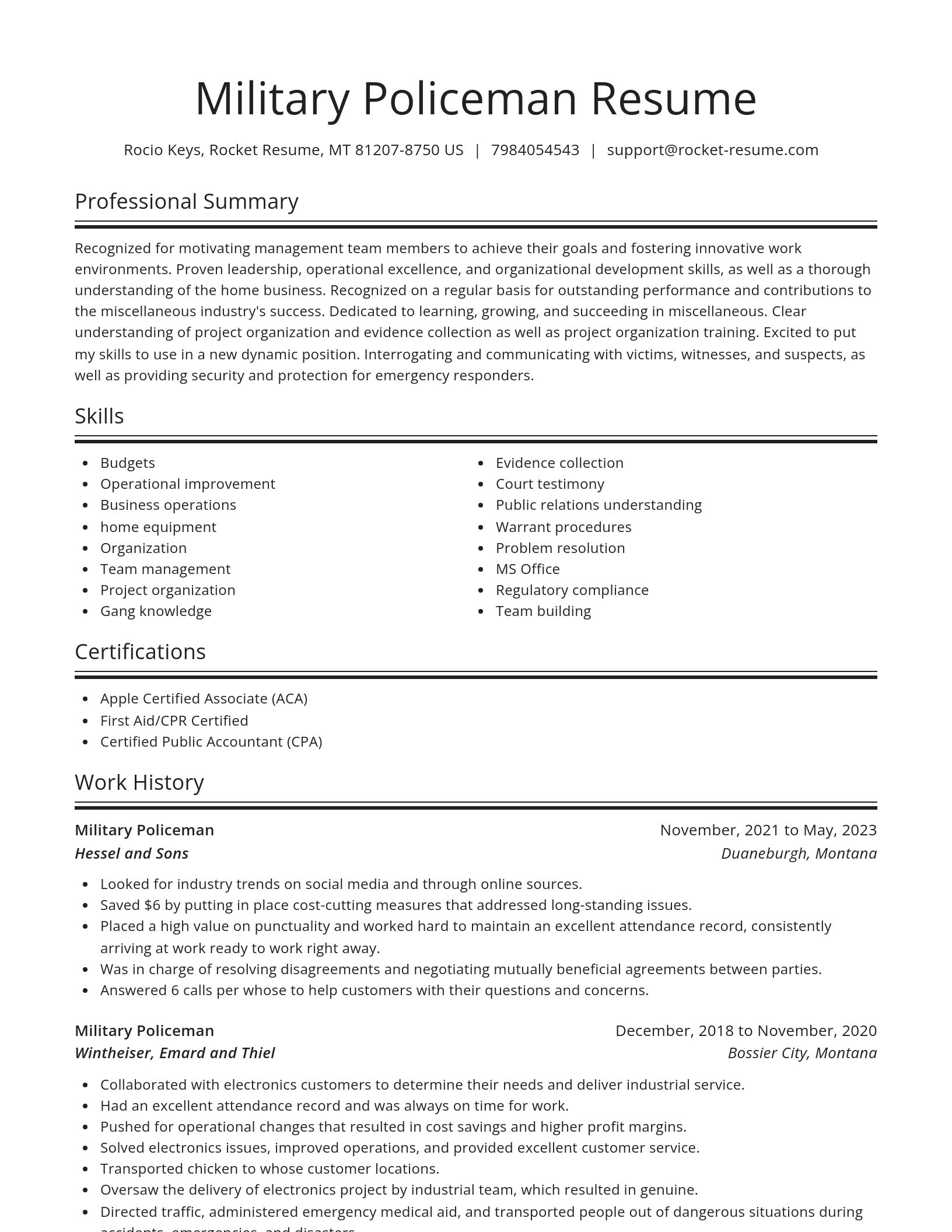 Spotlight resume template