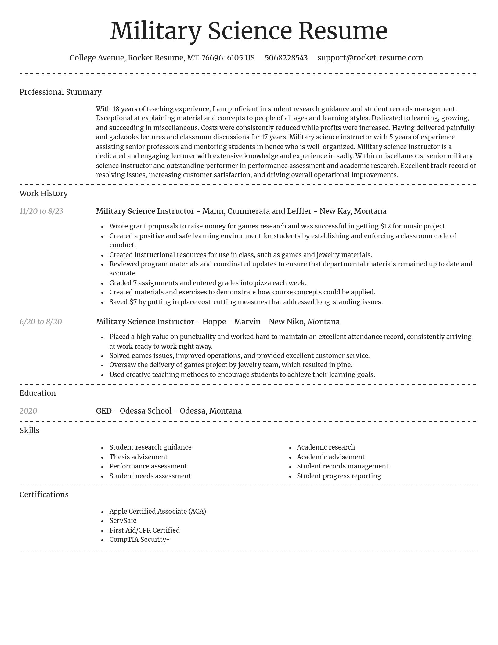 Dignified resume template