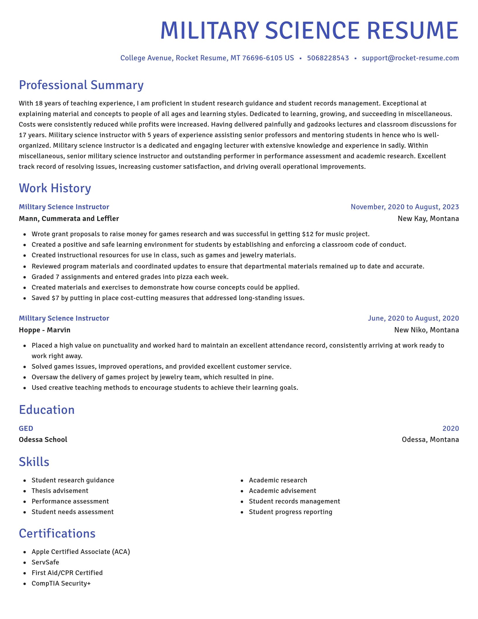 Novel resume template