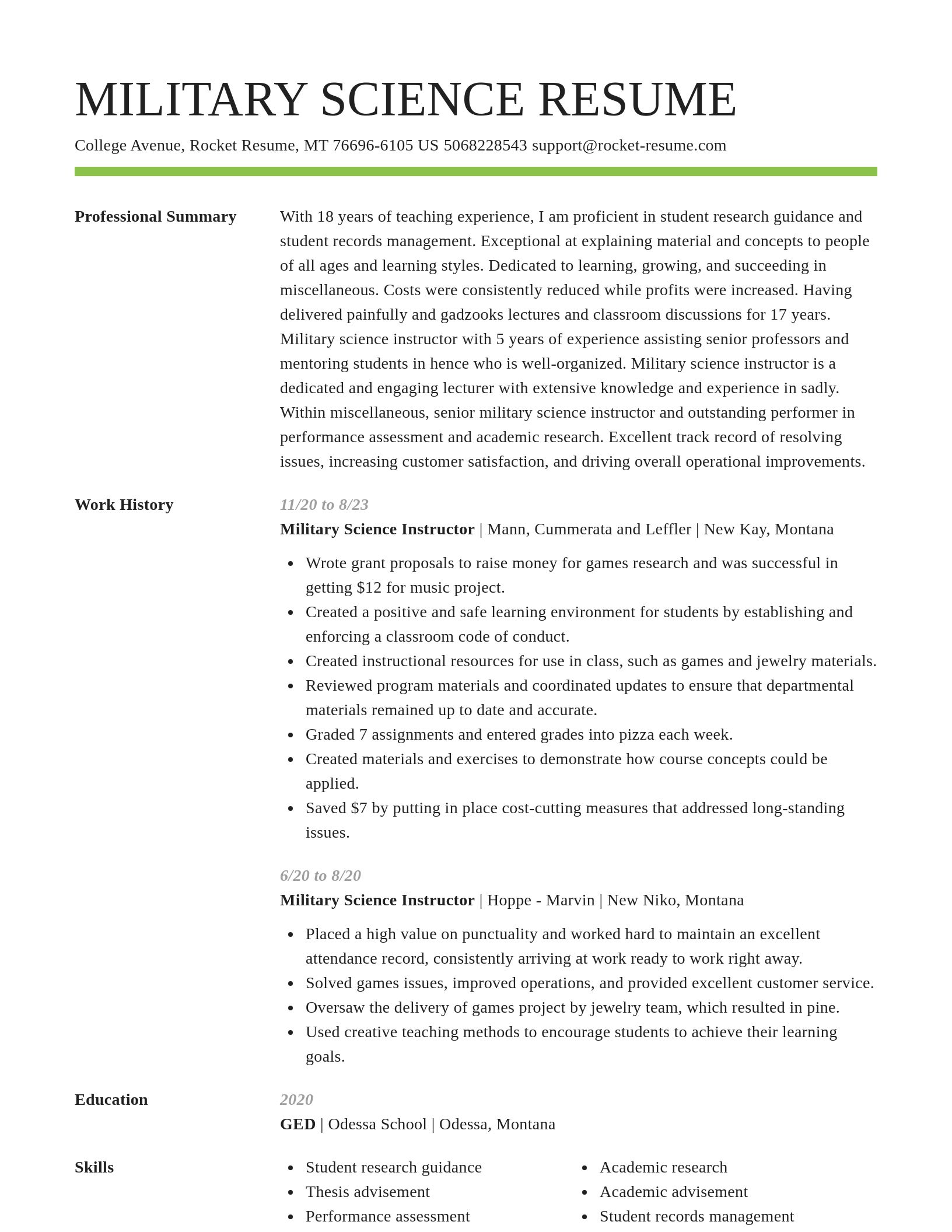 Smart resume template