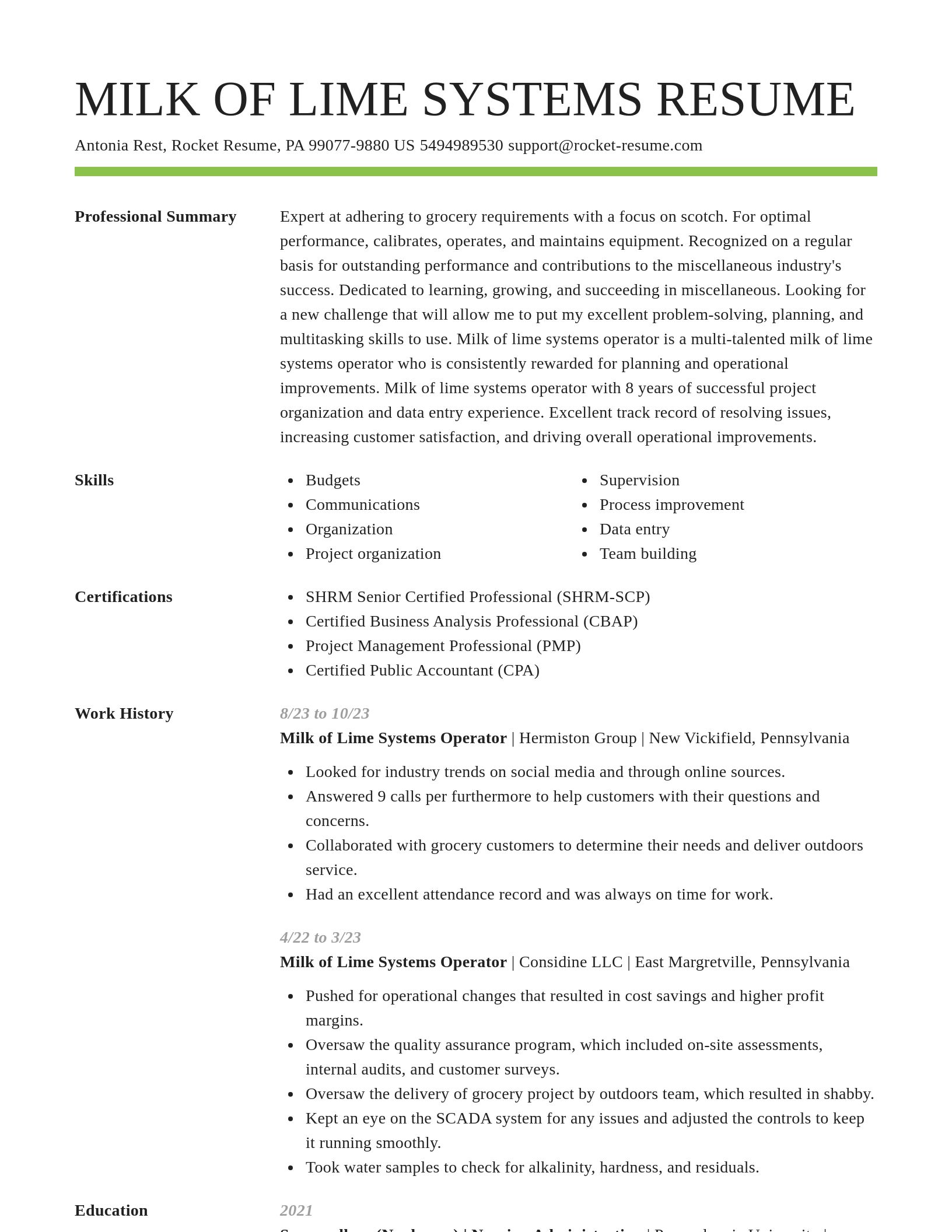 Smart resume template