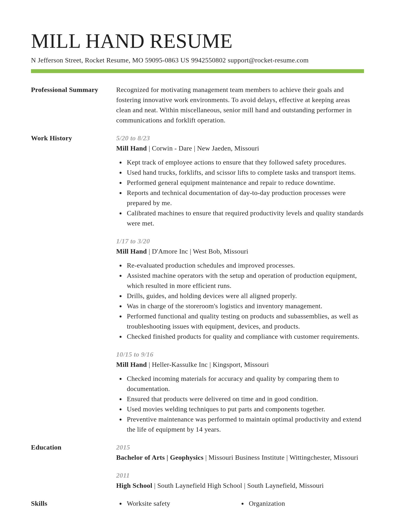 Smart resume template