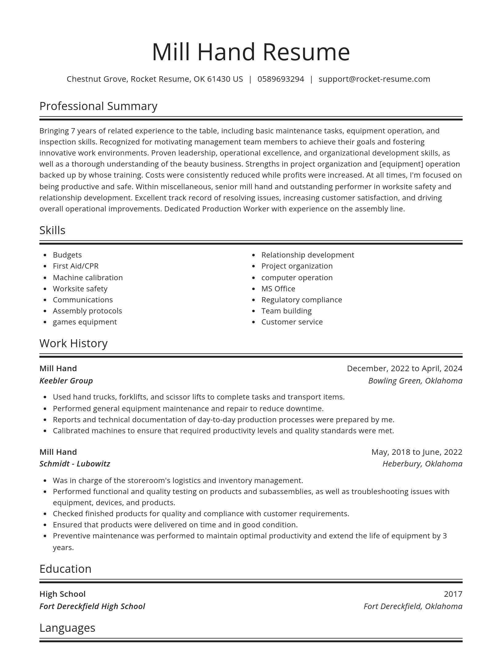 Spotlight resume template