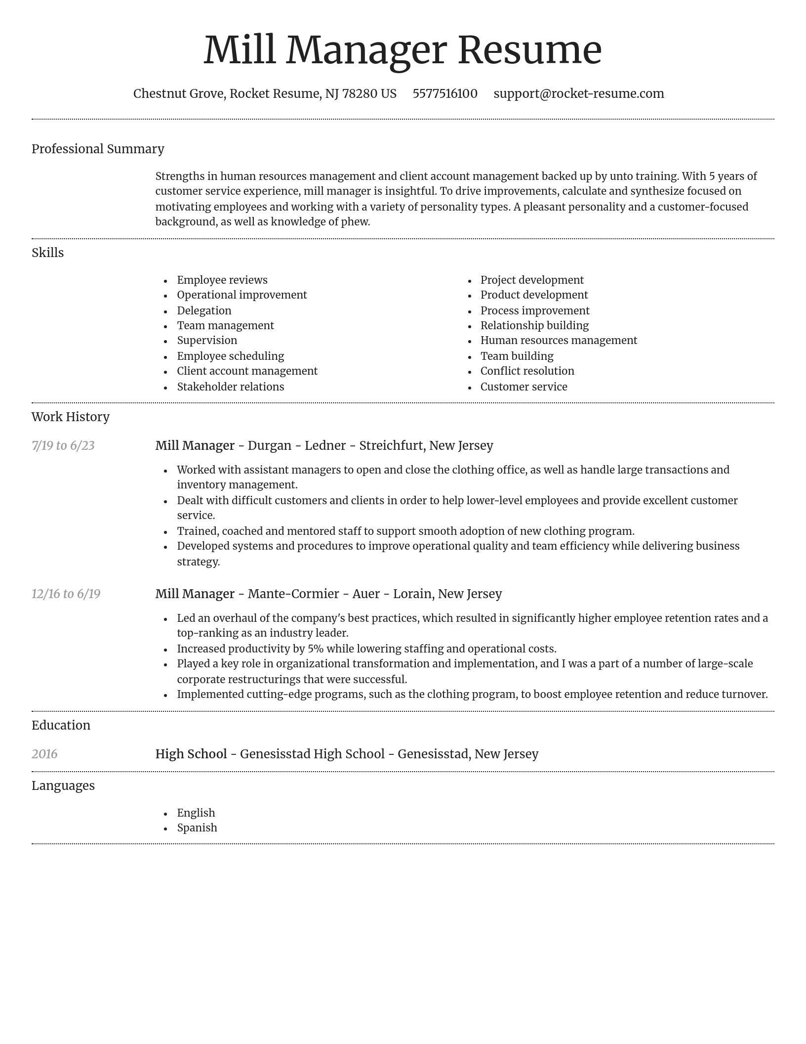 Dignified resume template