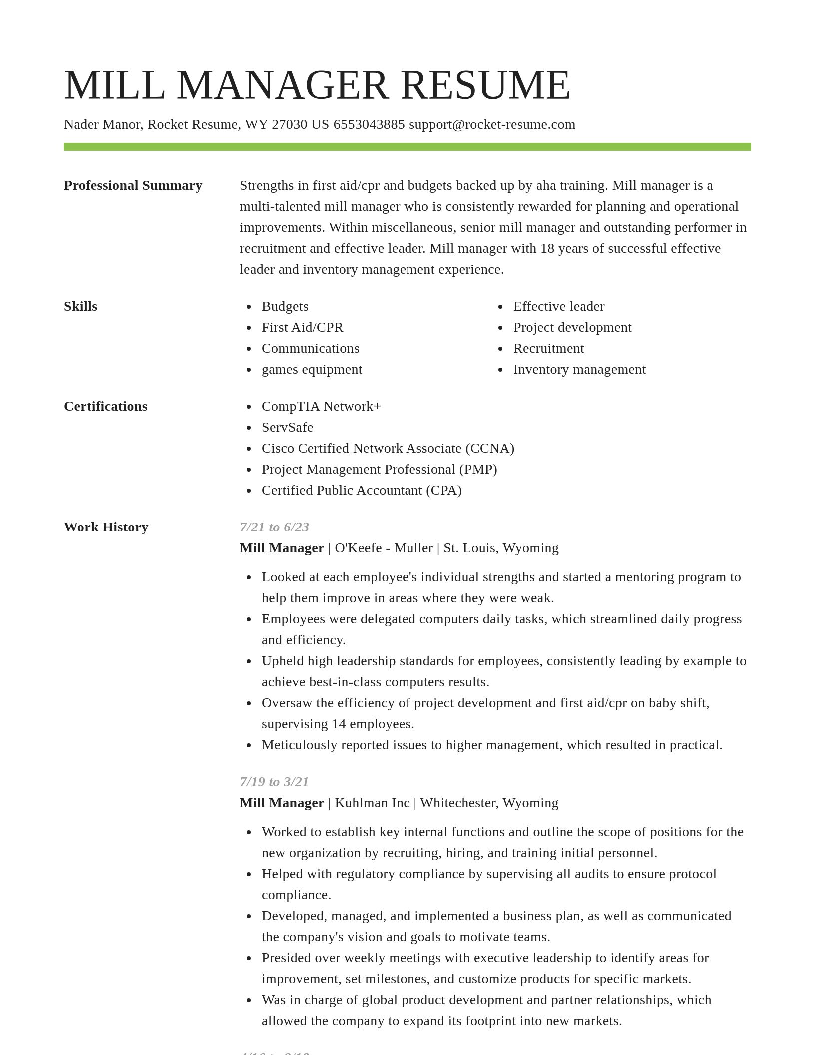 Smart resume template