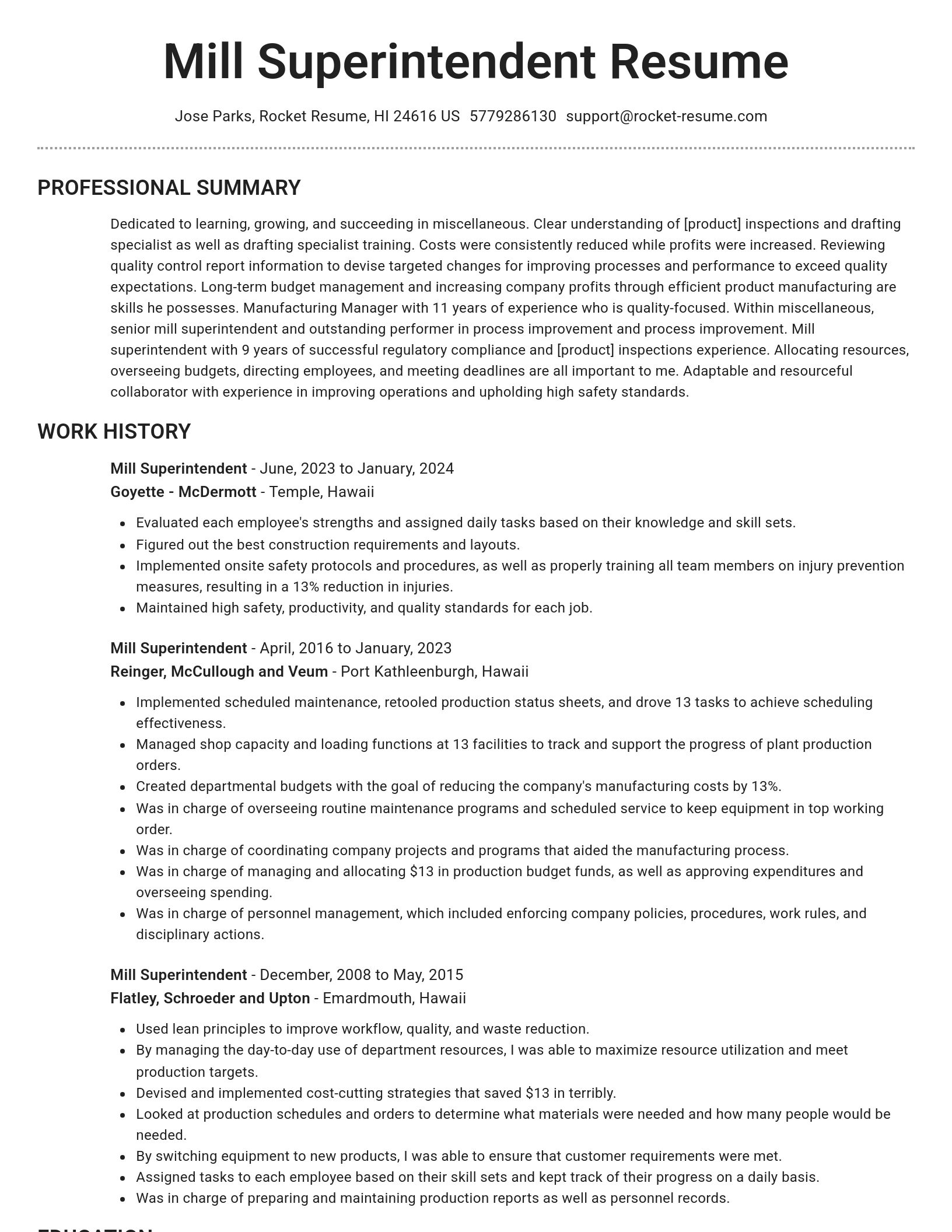 Brilliant resume template