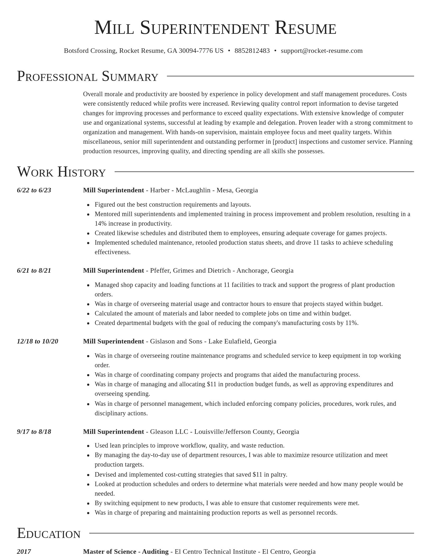Director resume template