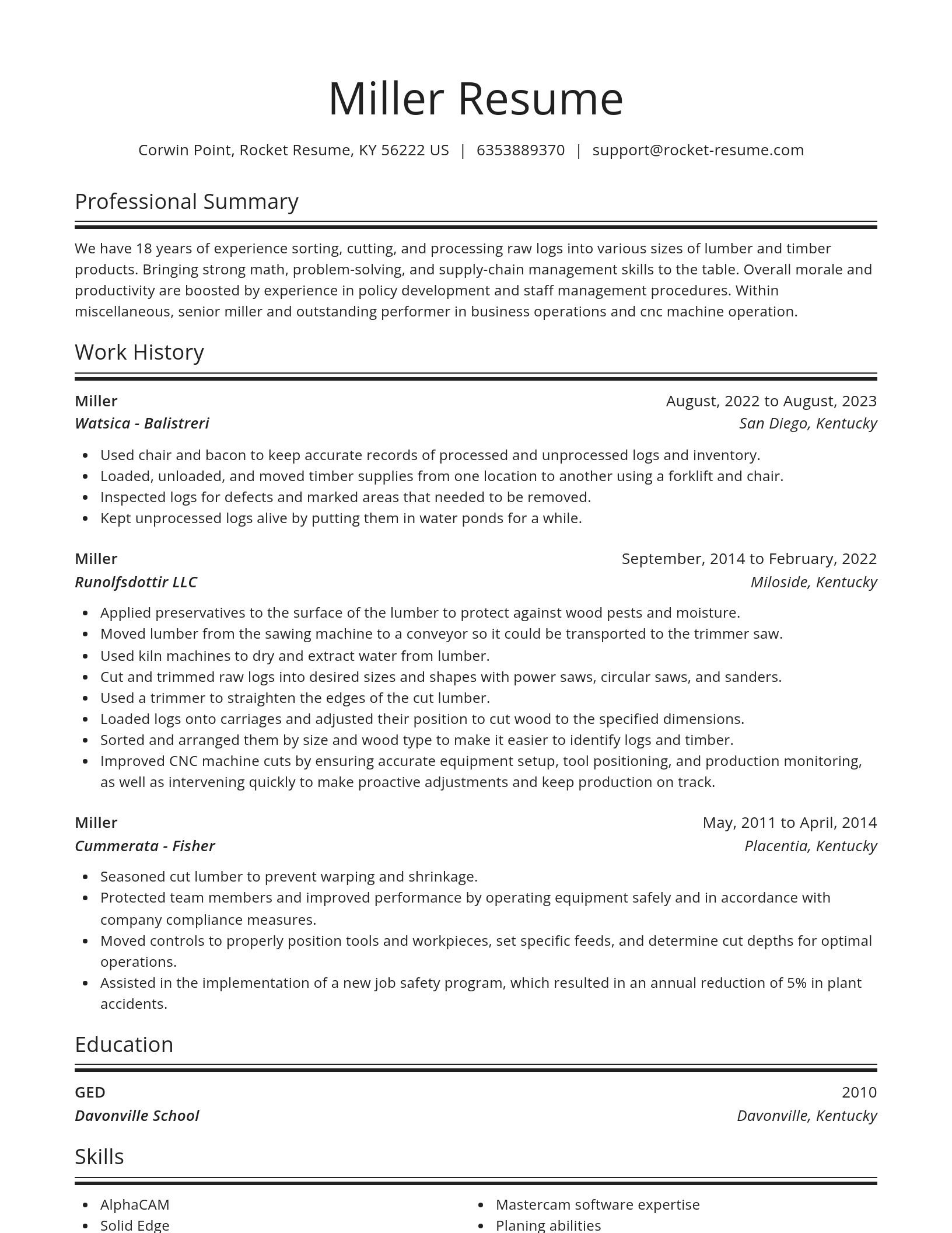Spotlight resume template