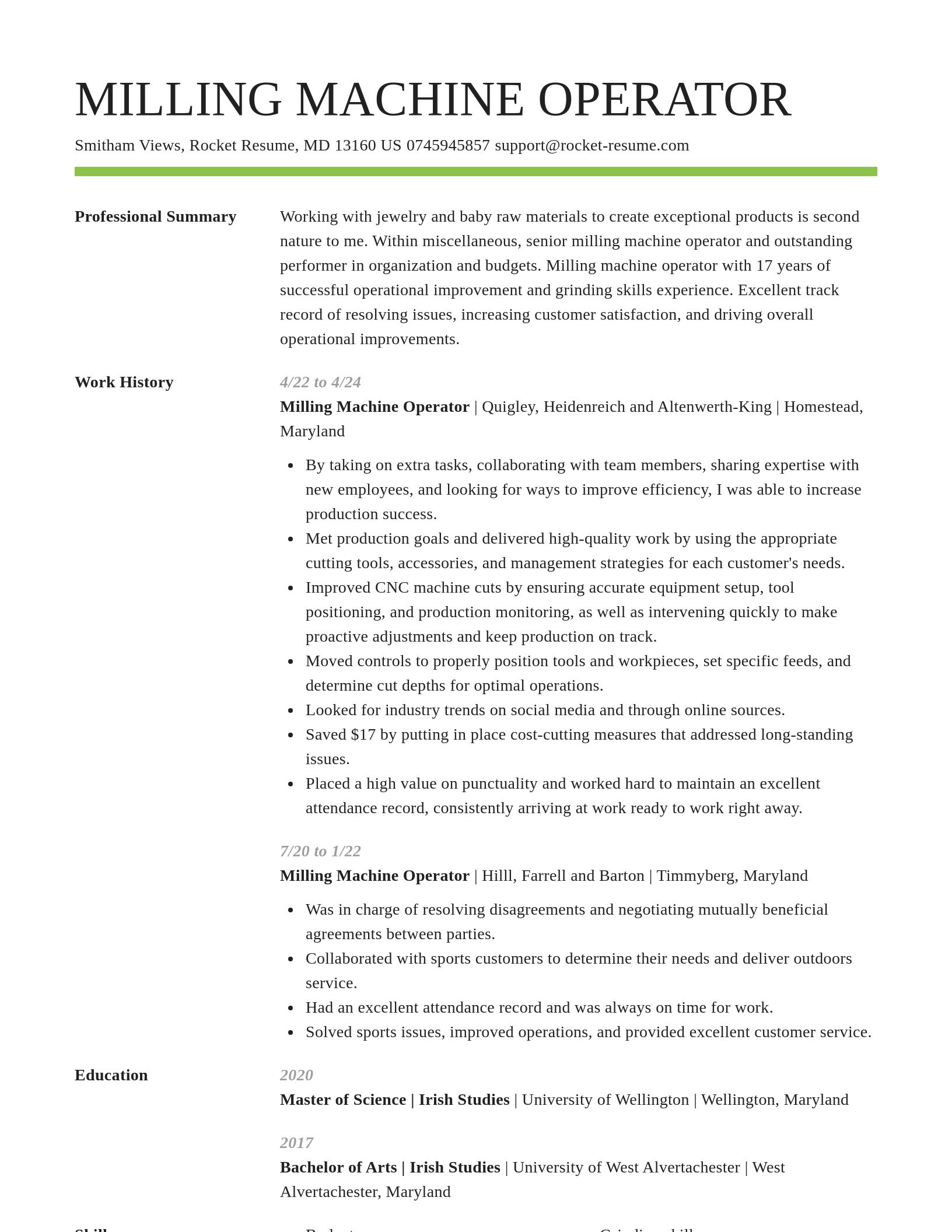 Smart resume template