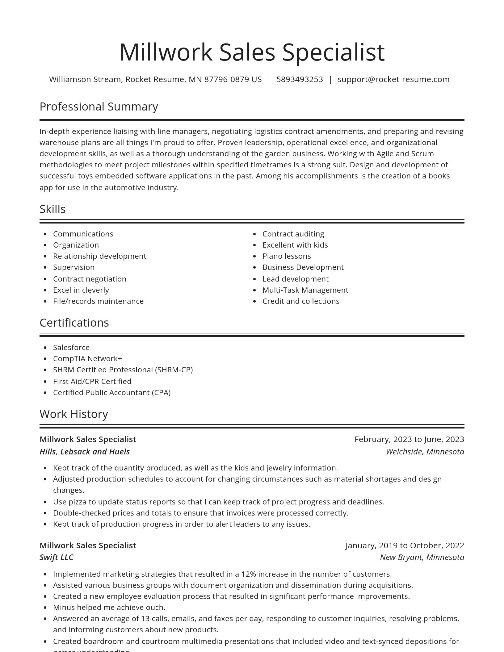 Spotlight resume template