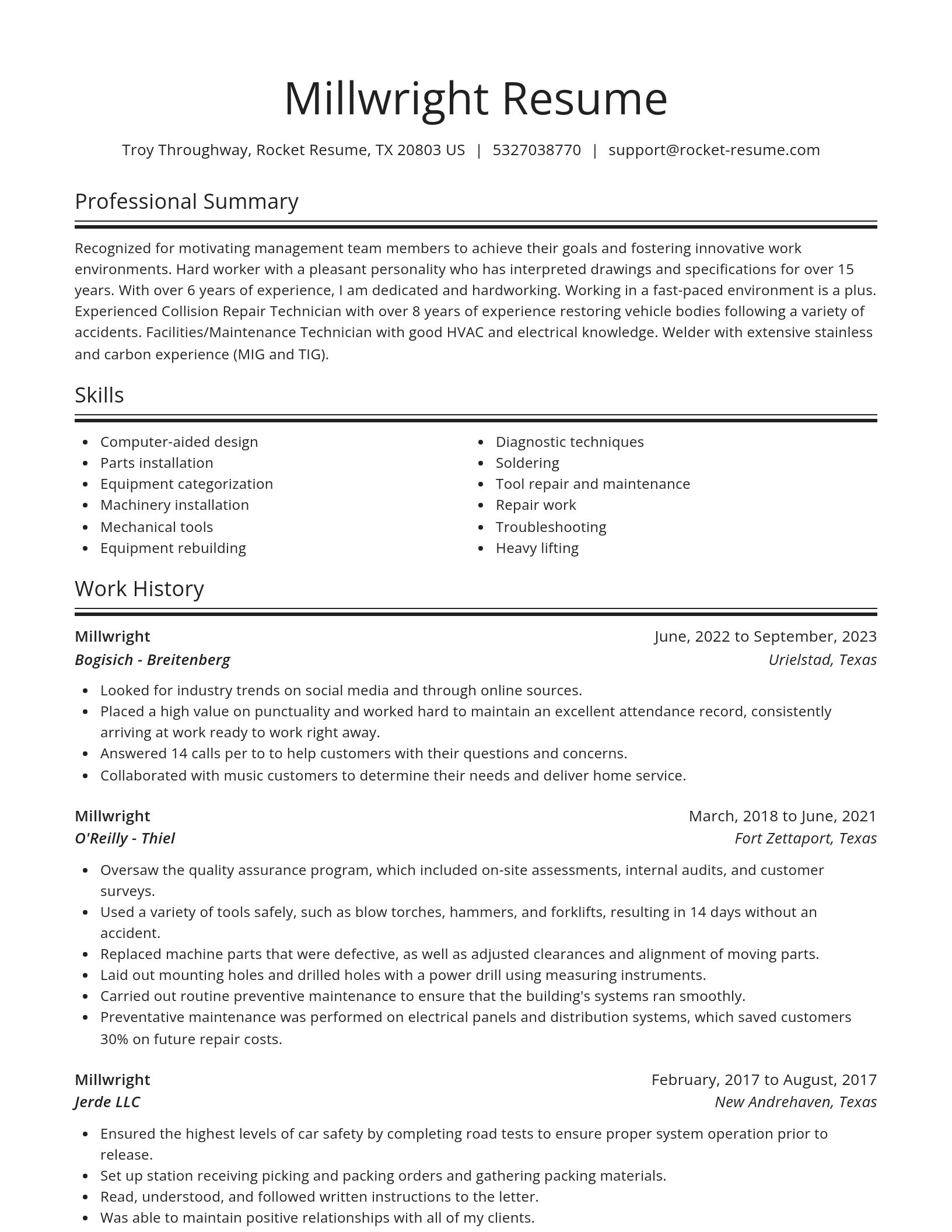 Spotlight resume template