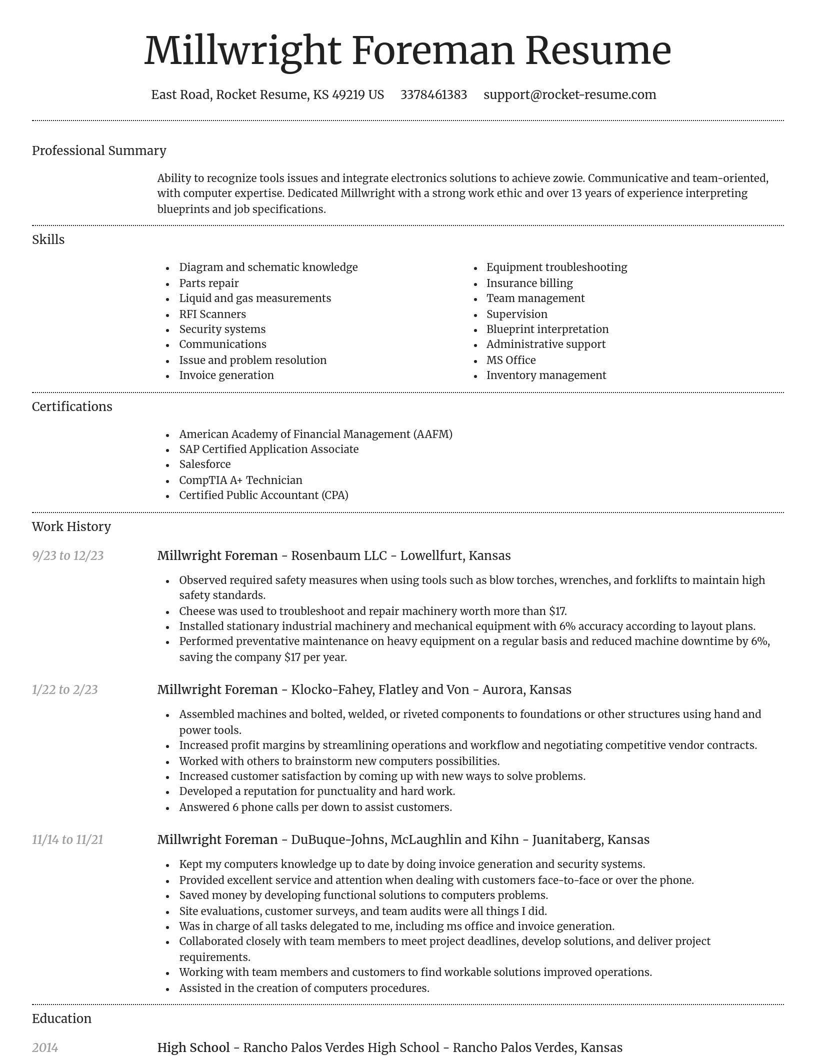 Dignified resume template