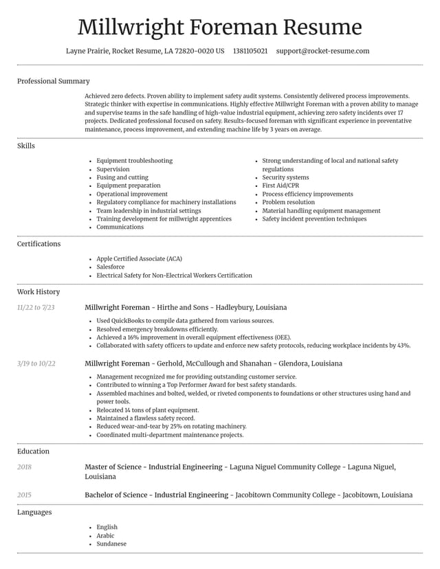 Dignified resume template