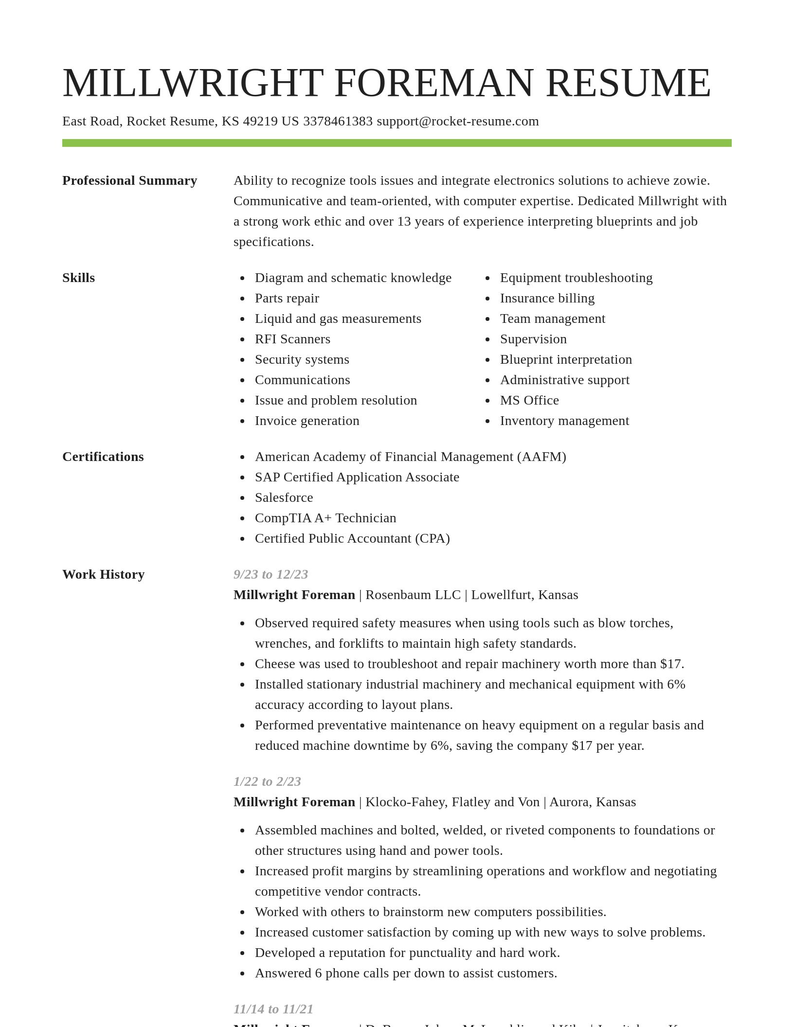 Smart resume template