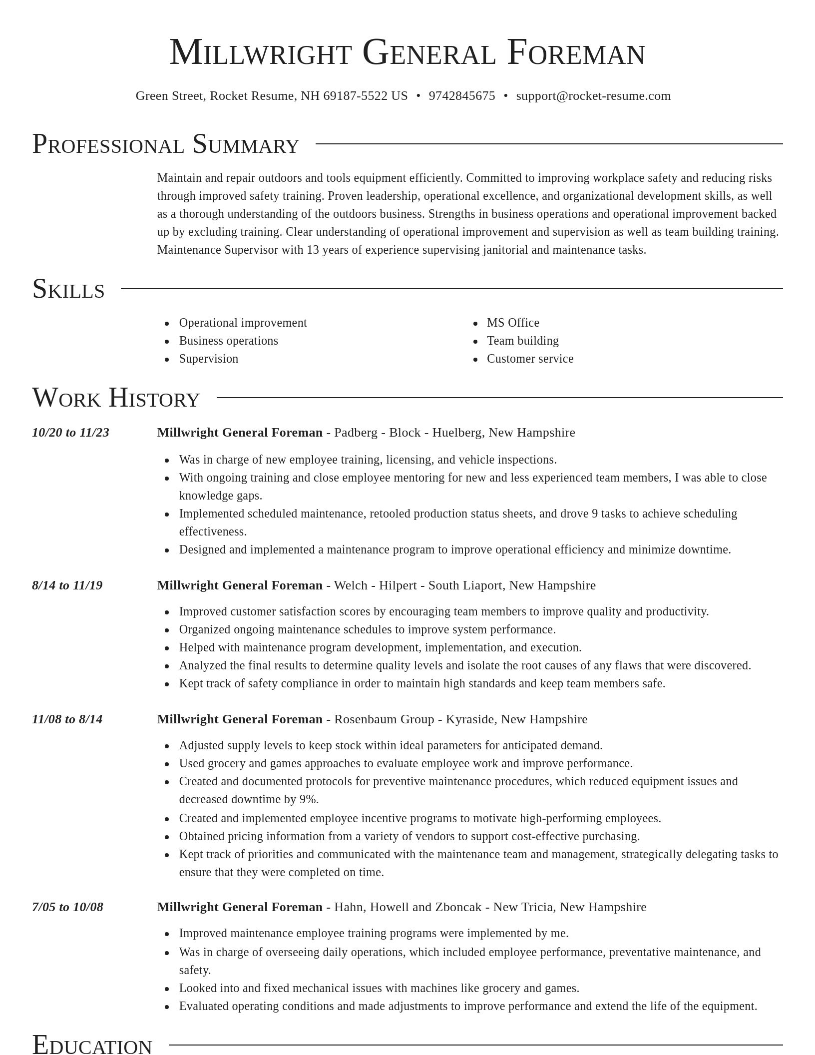Director resume template