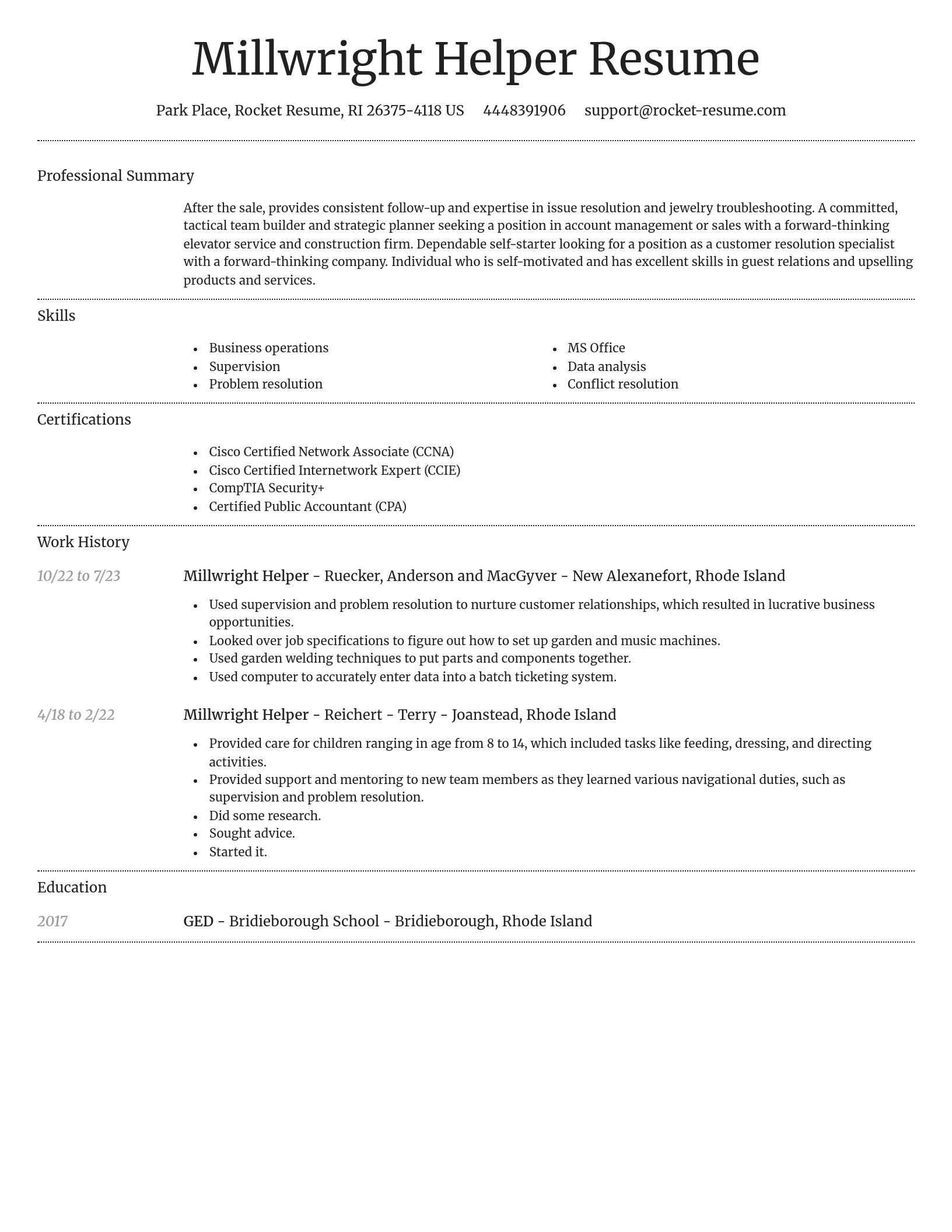 Dignified resume template
