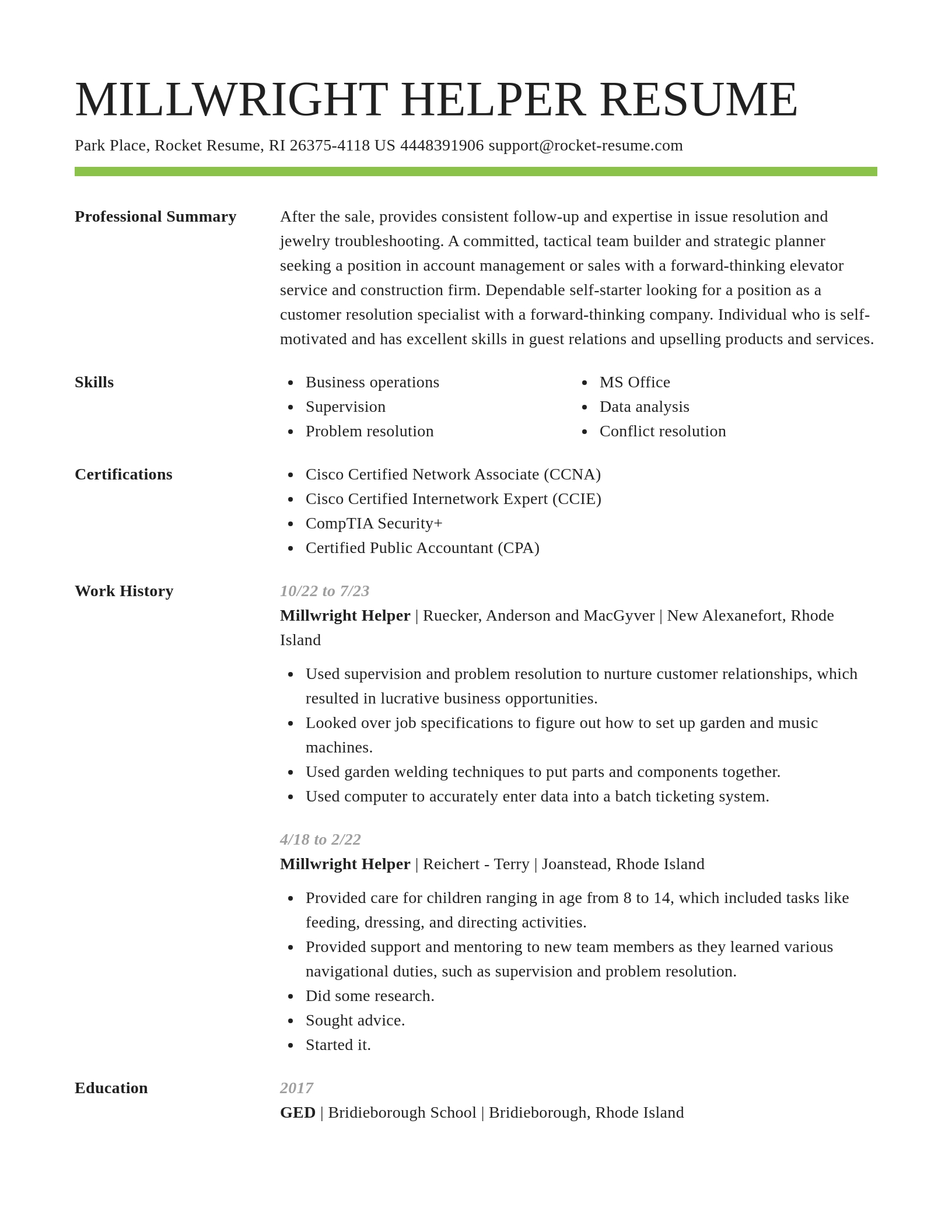 Smart resume template