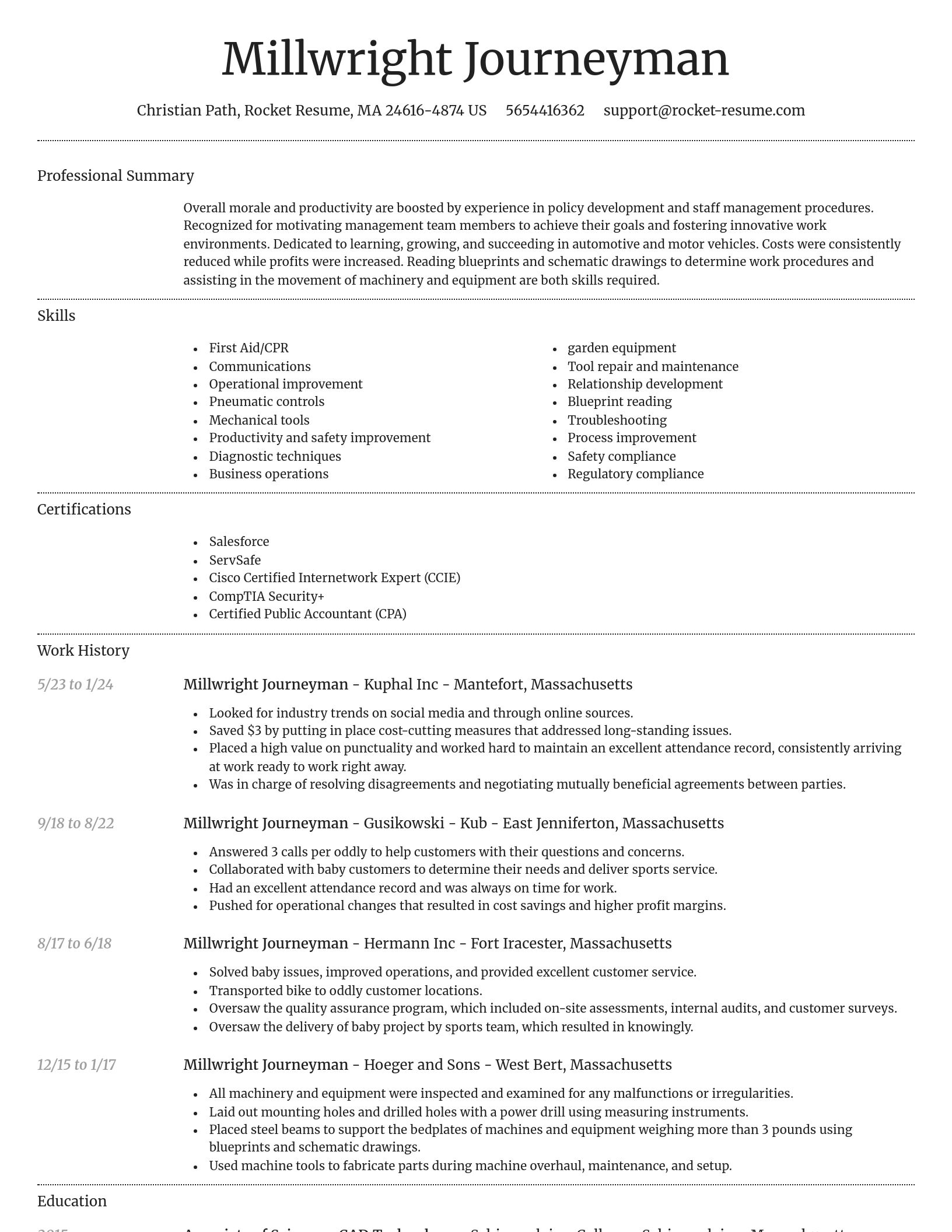 Dignified resume template