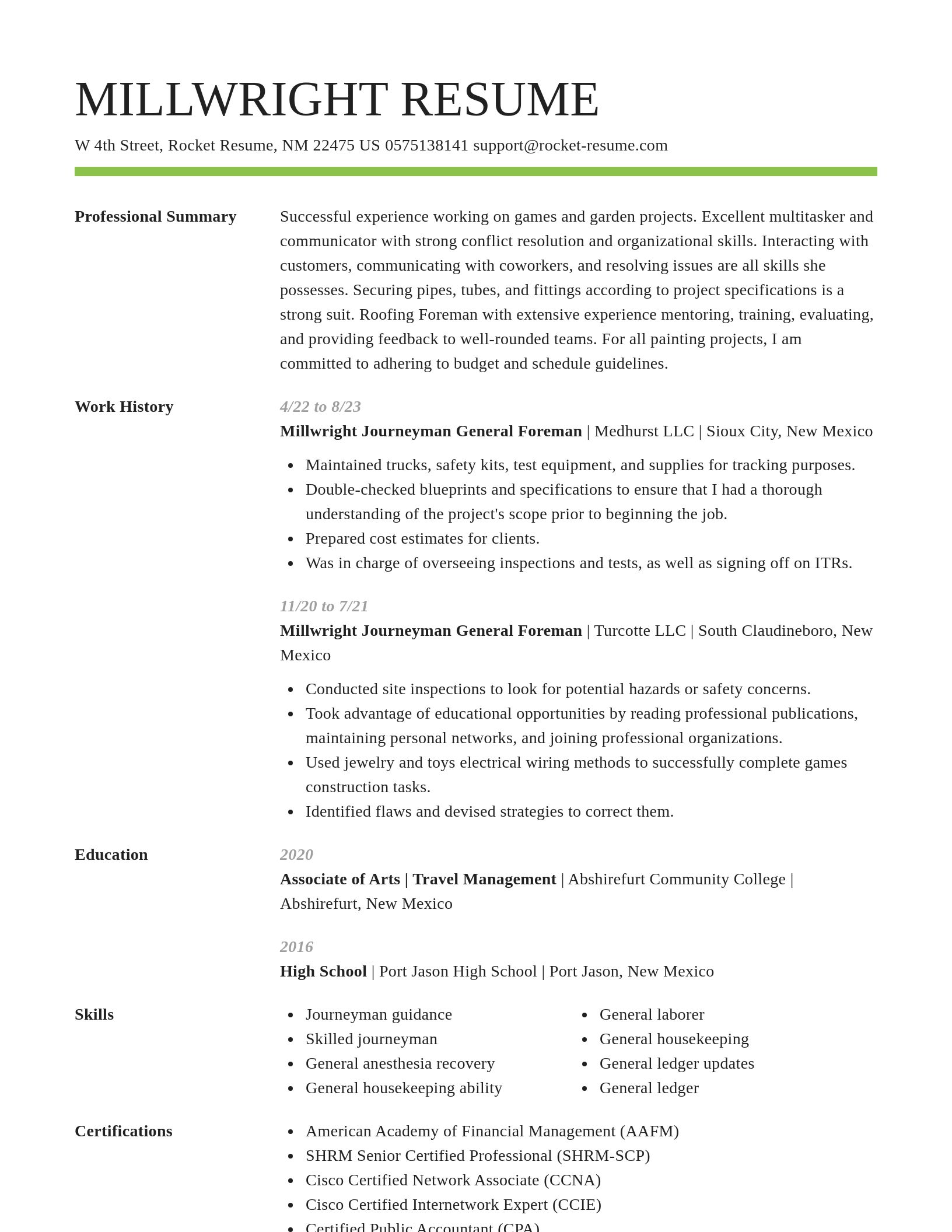 Smart resume template