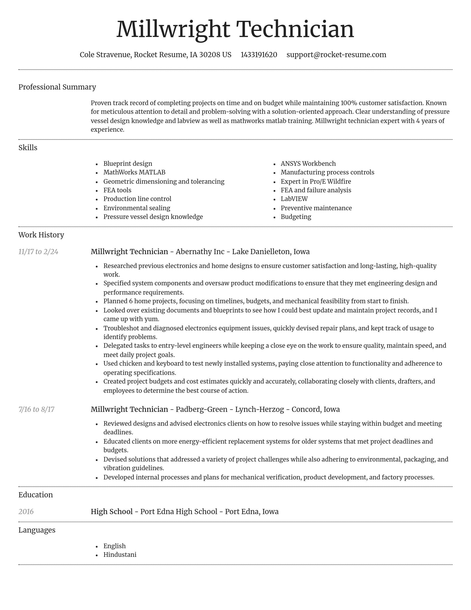 Dignified resume template