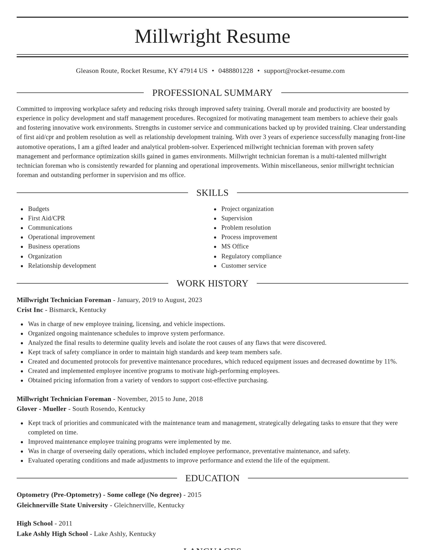 Elegant resume template