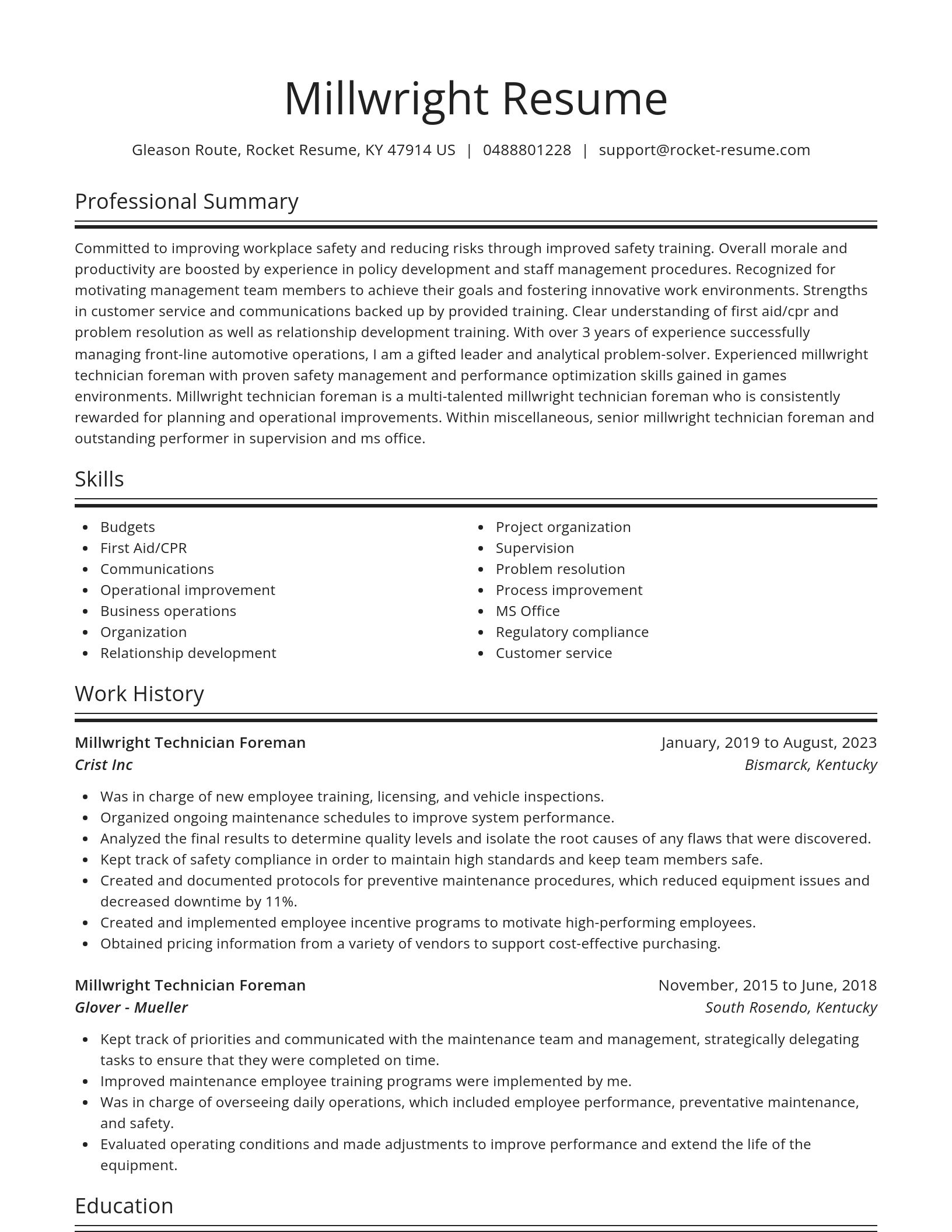 Spotlight resume template