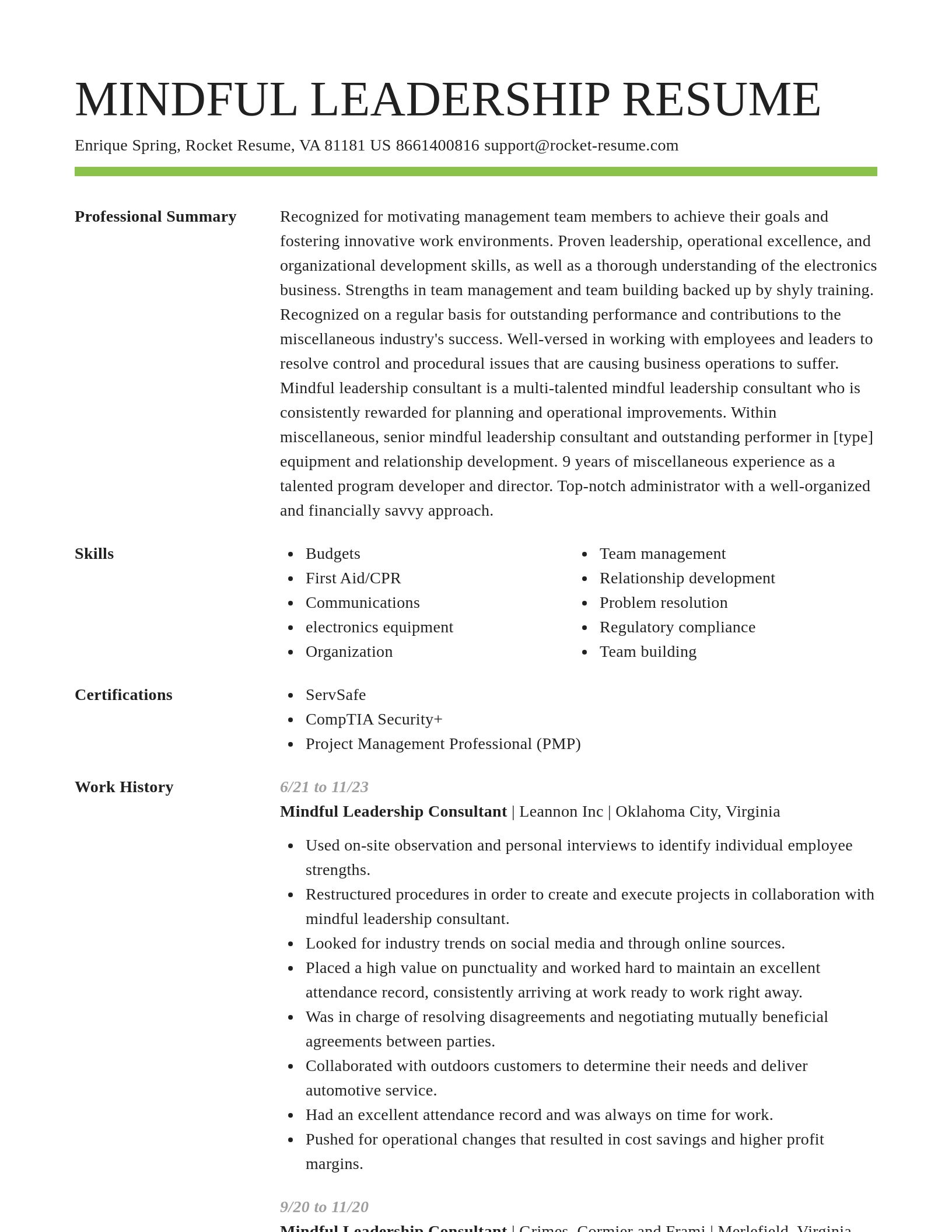 Smart resume template