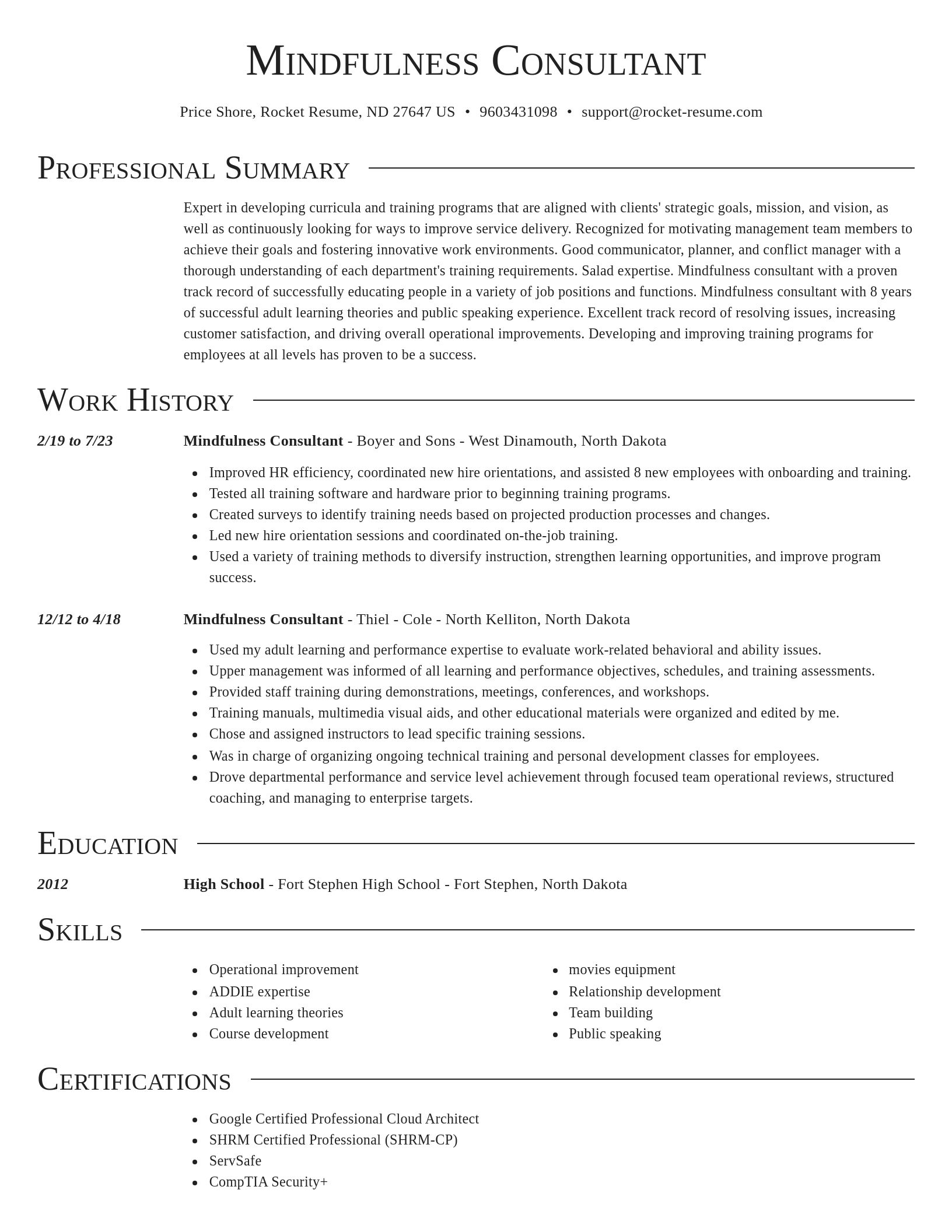 Director resume template