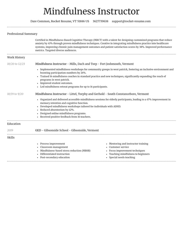 Dignified resume template