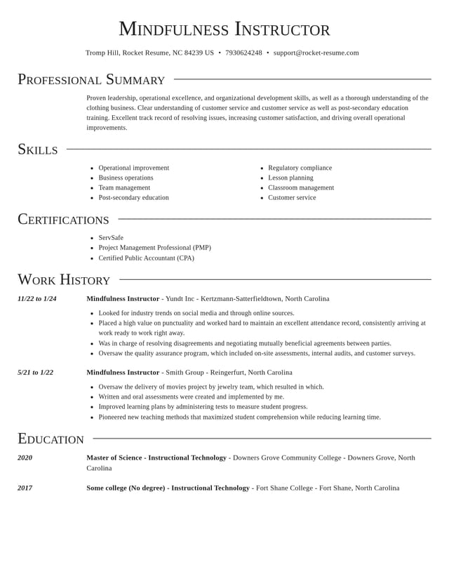 Director resume template
