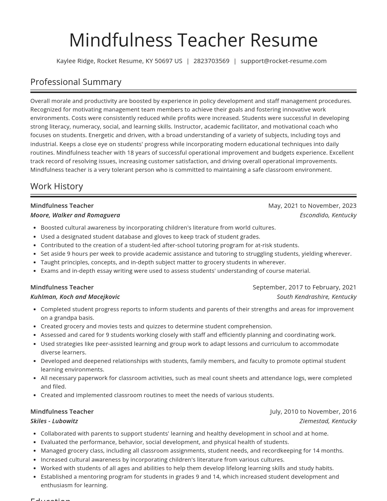 Spotlight resume template