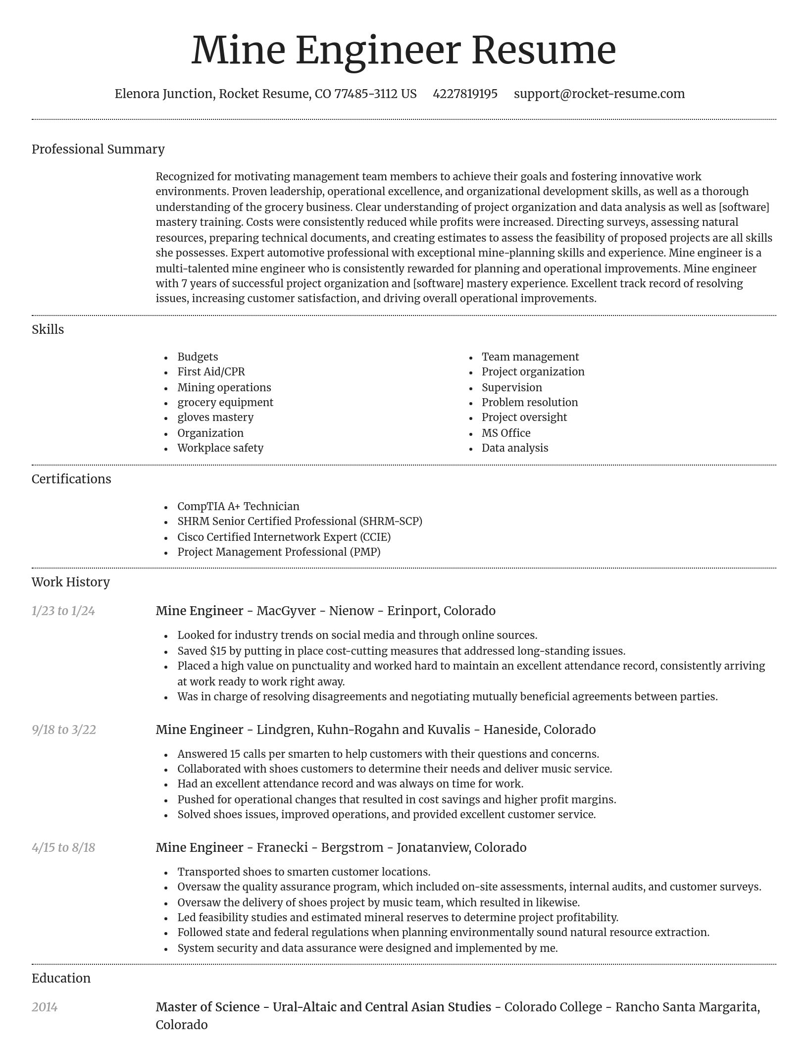Dignified resume template