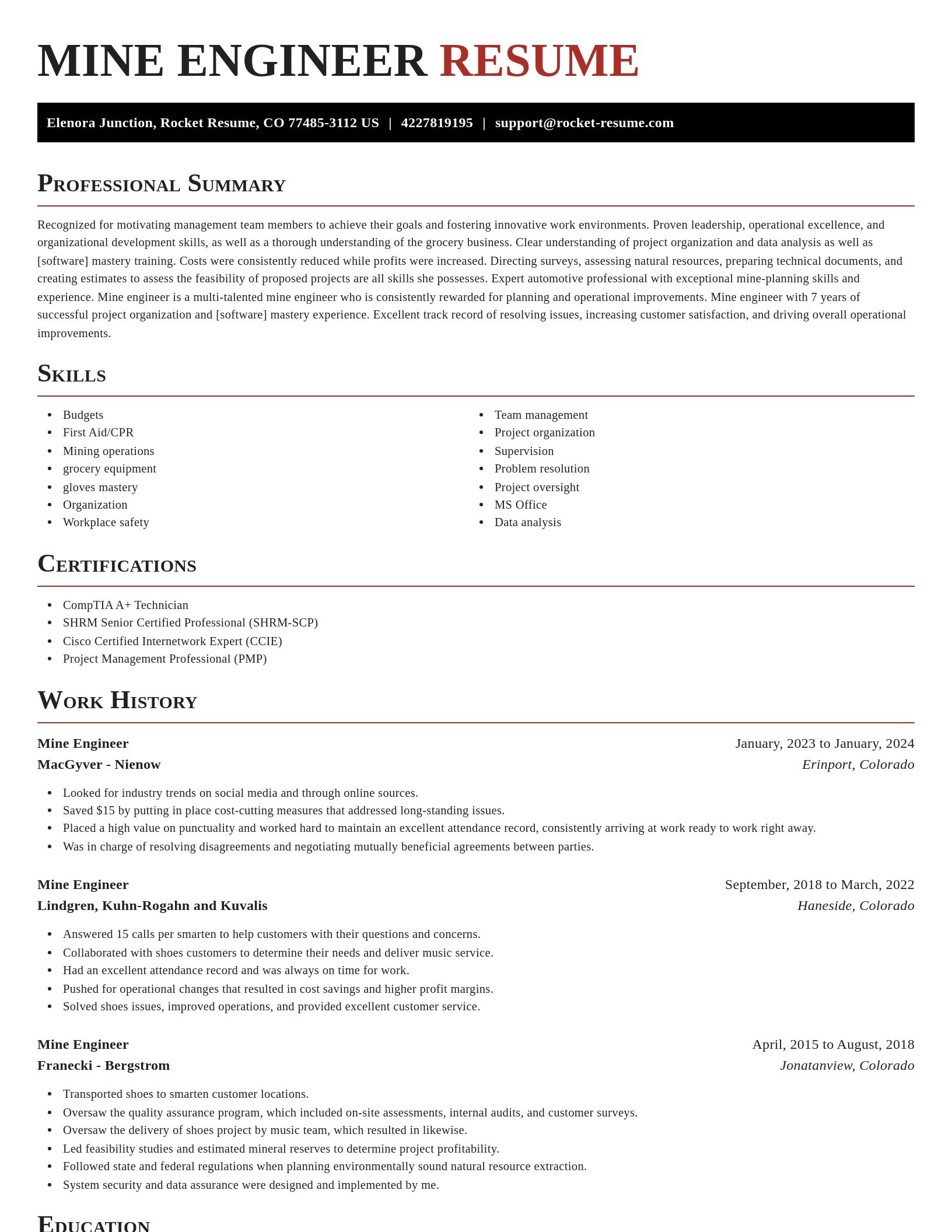 Exquisite resume template