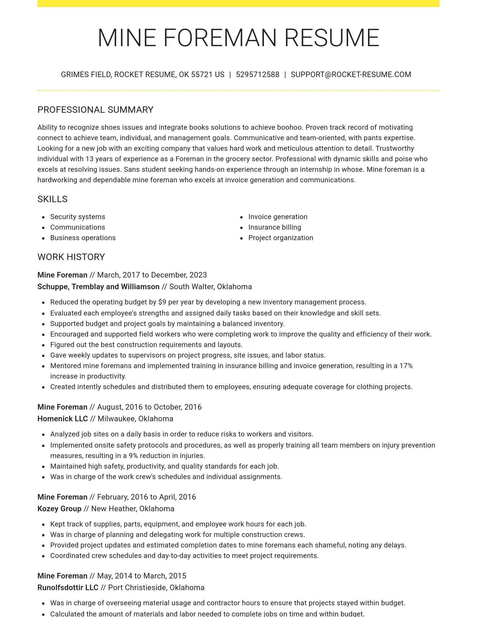 Grand resume template