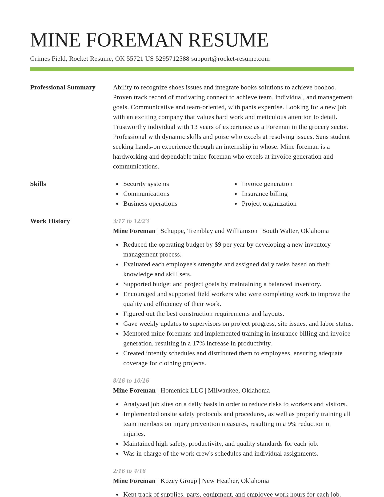 Smart resume template