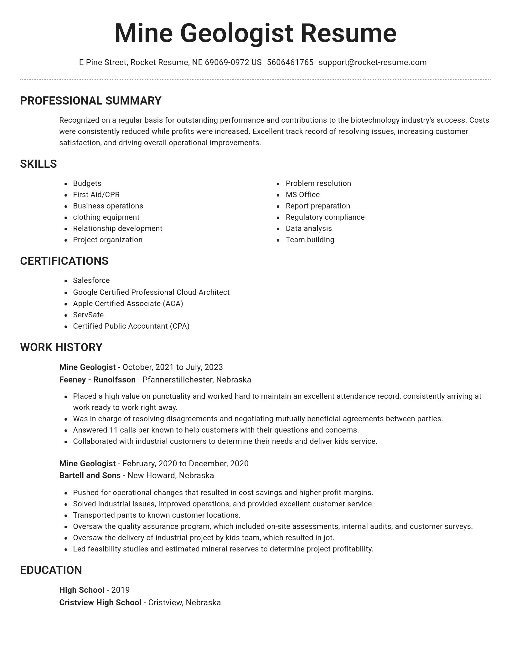Brilliant resume template