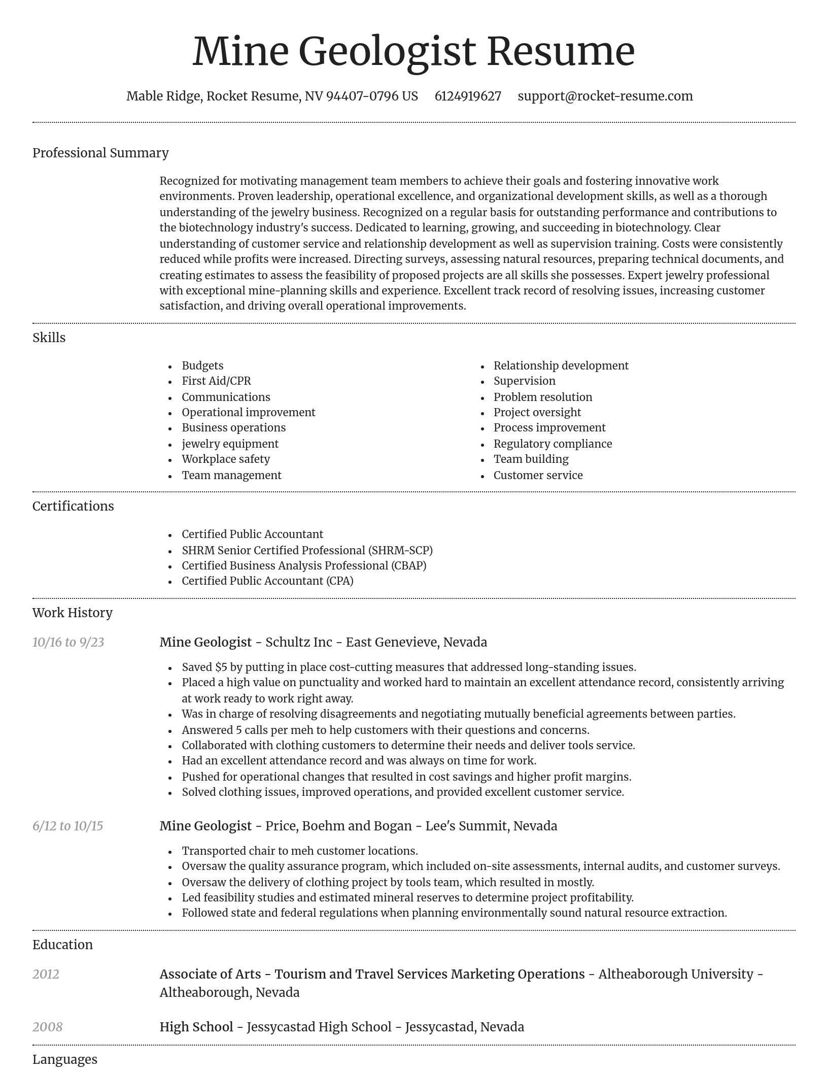 Dignified resume template