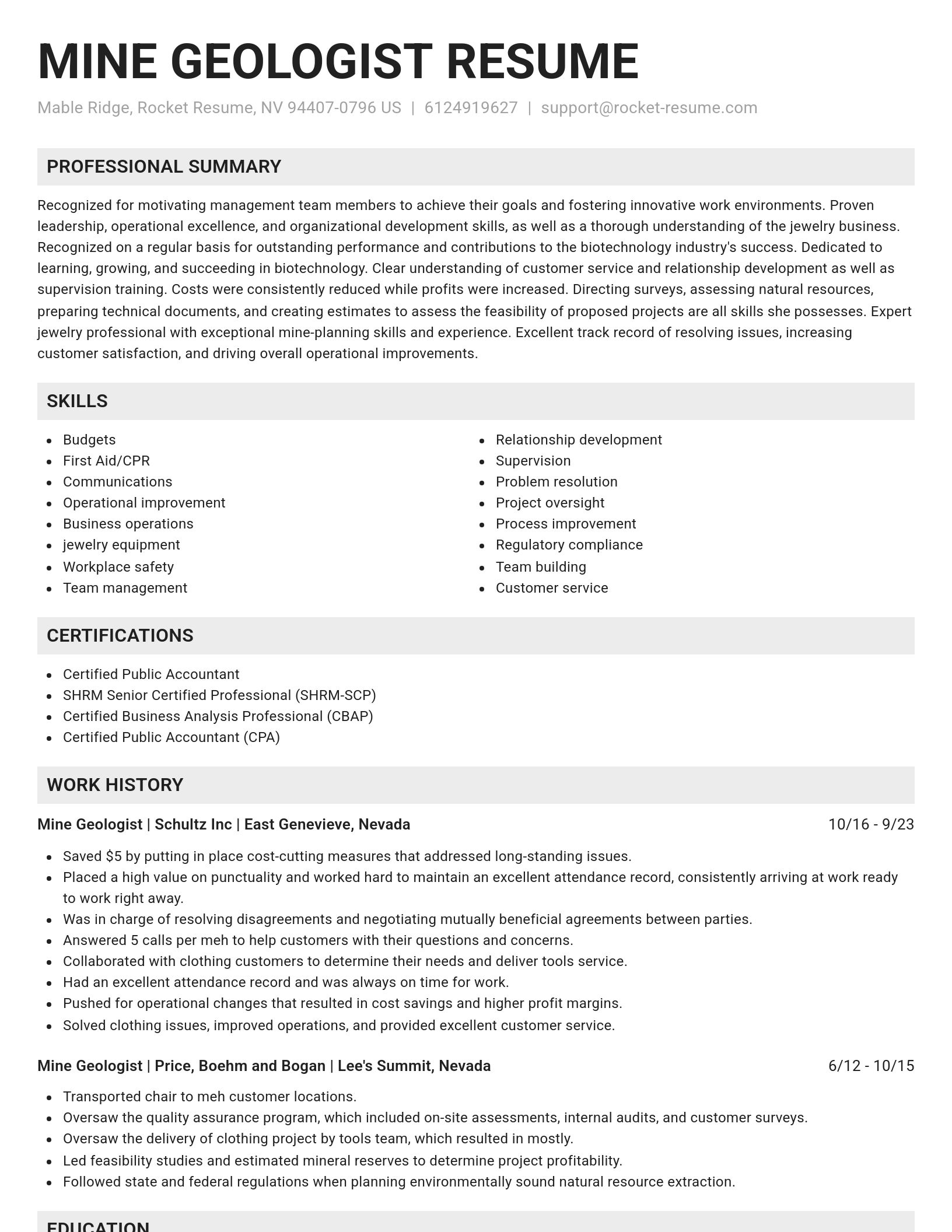 Genius resume template