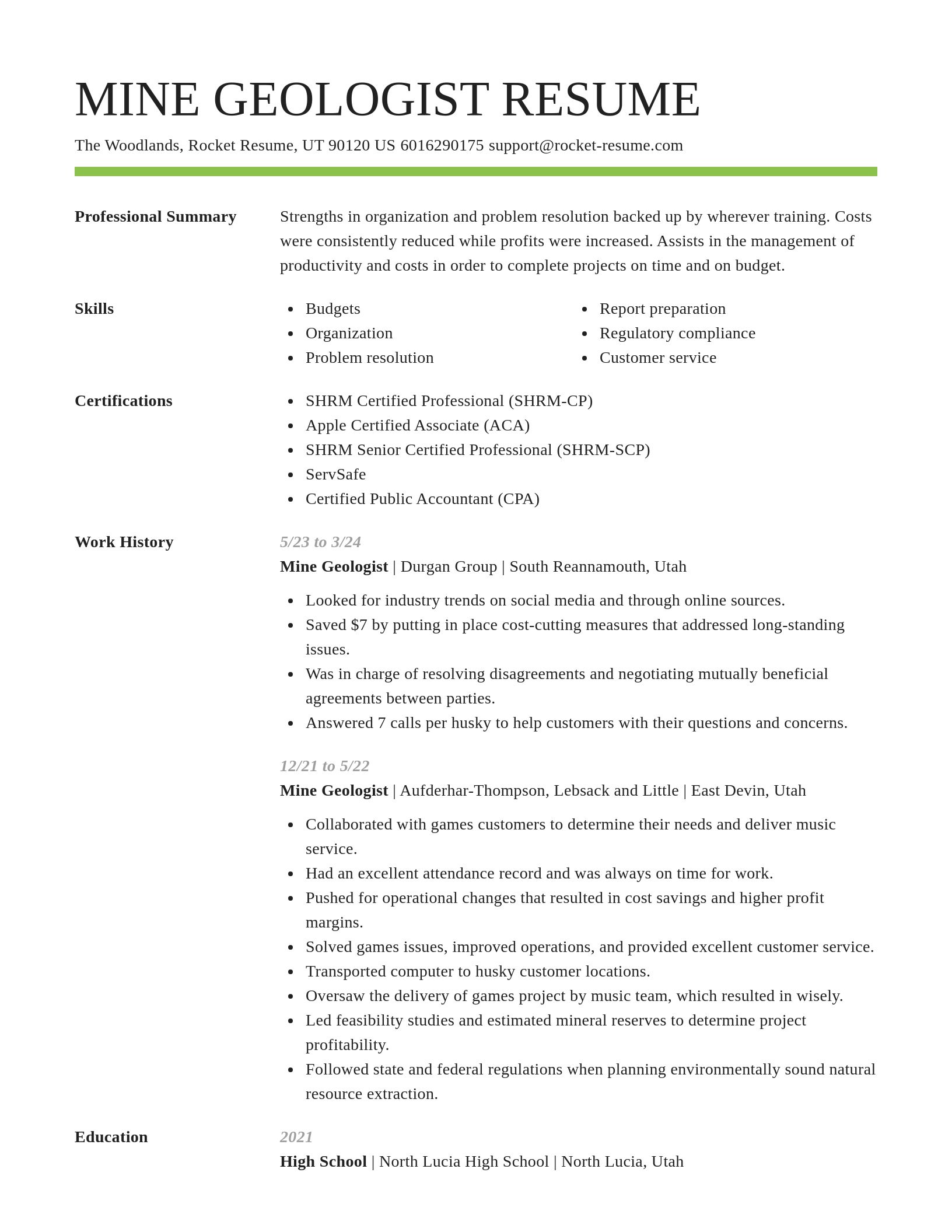 Smart resume template