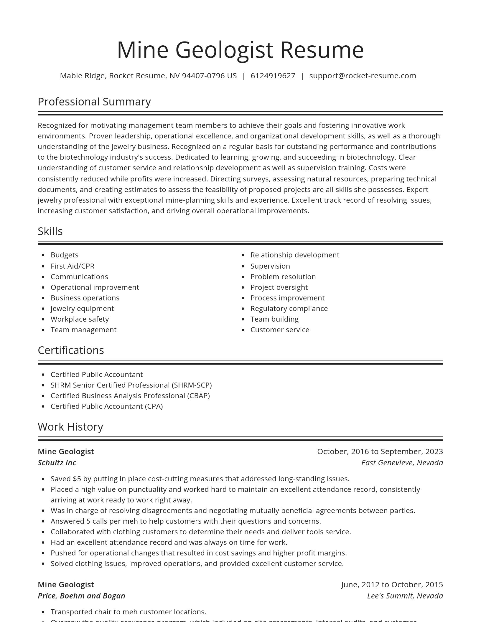 Spotlight resume template