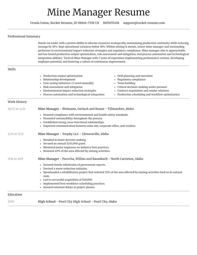Dignified resume template