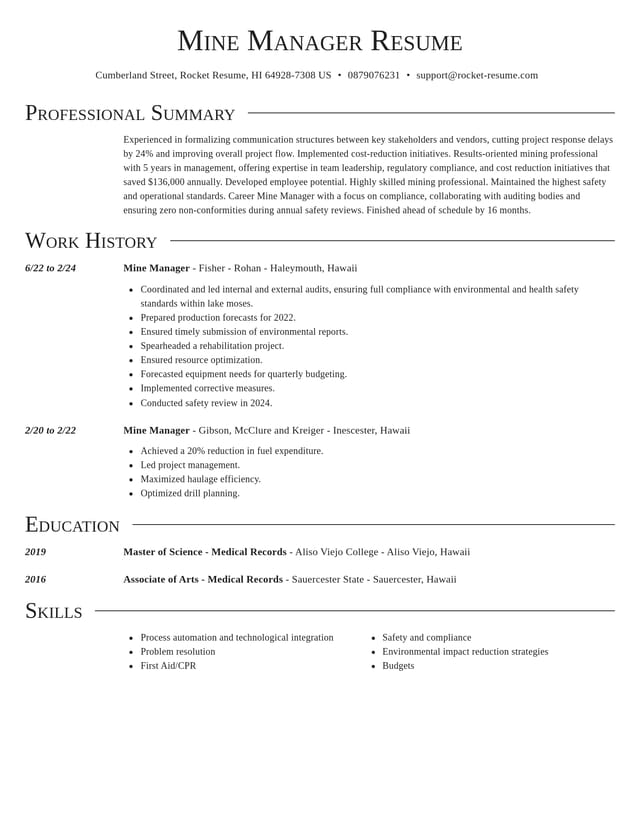 Director resume template